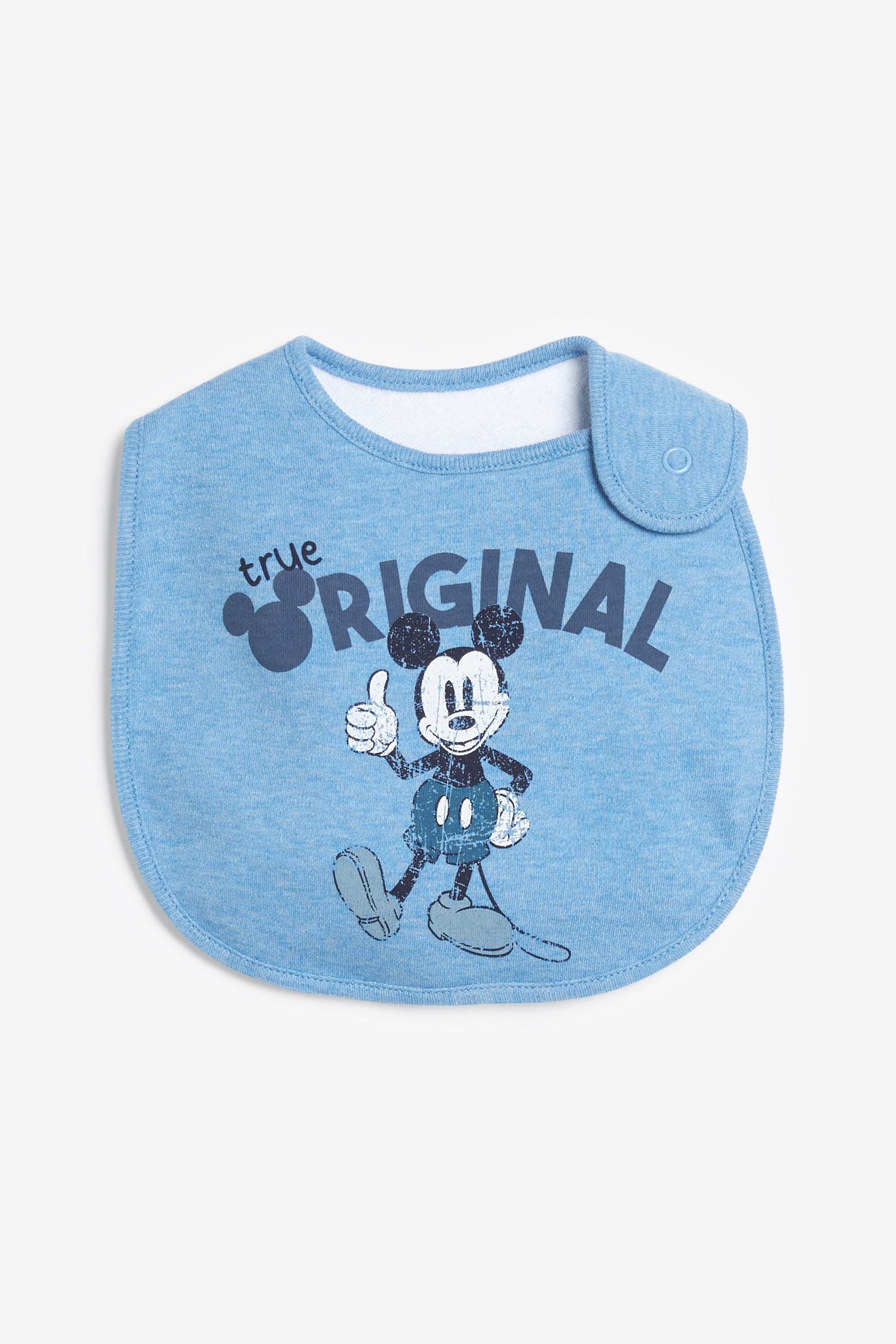 Blue Mickey Mouse Sleepsuit and Bib Set (0mths-2yrs)