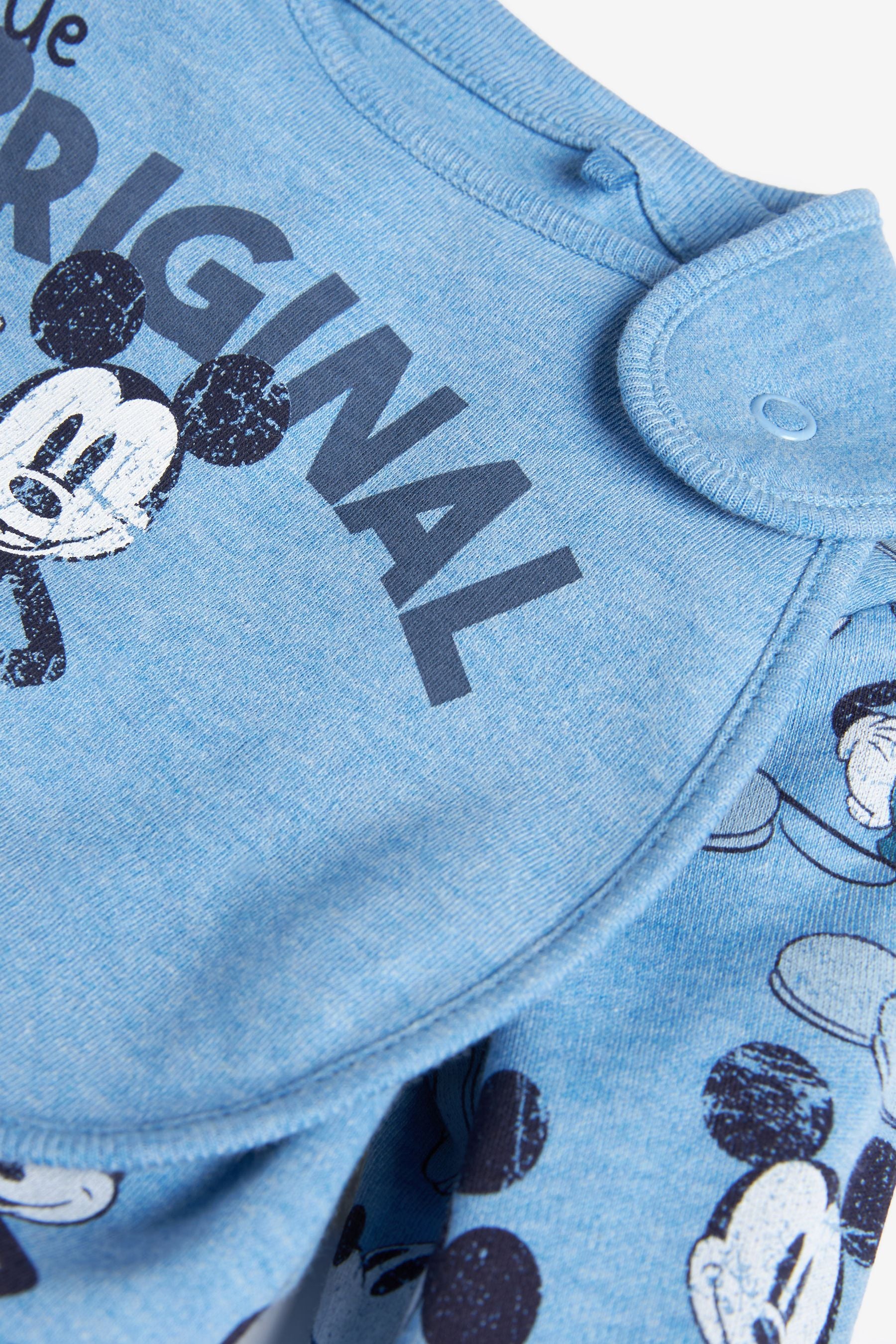 Blue Mickey Mouse Sleepsuit and Bib Set (0mths-2yrs)