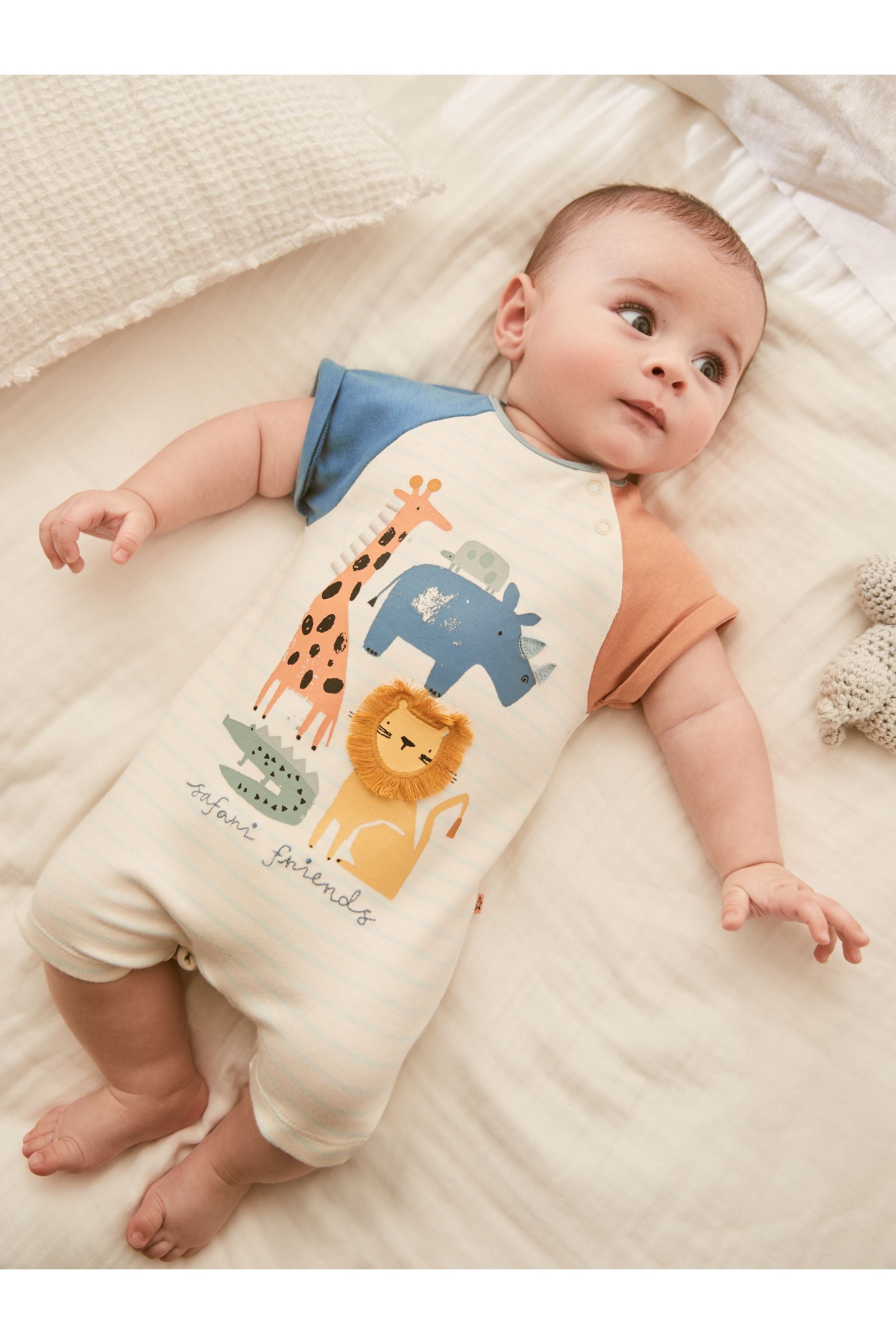 Ochre Yellow Lion Baby 3 Pack Rompers (0mths-3yrs)