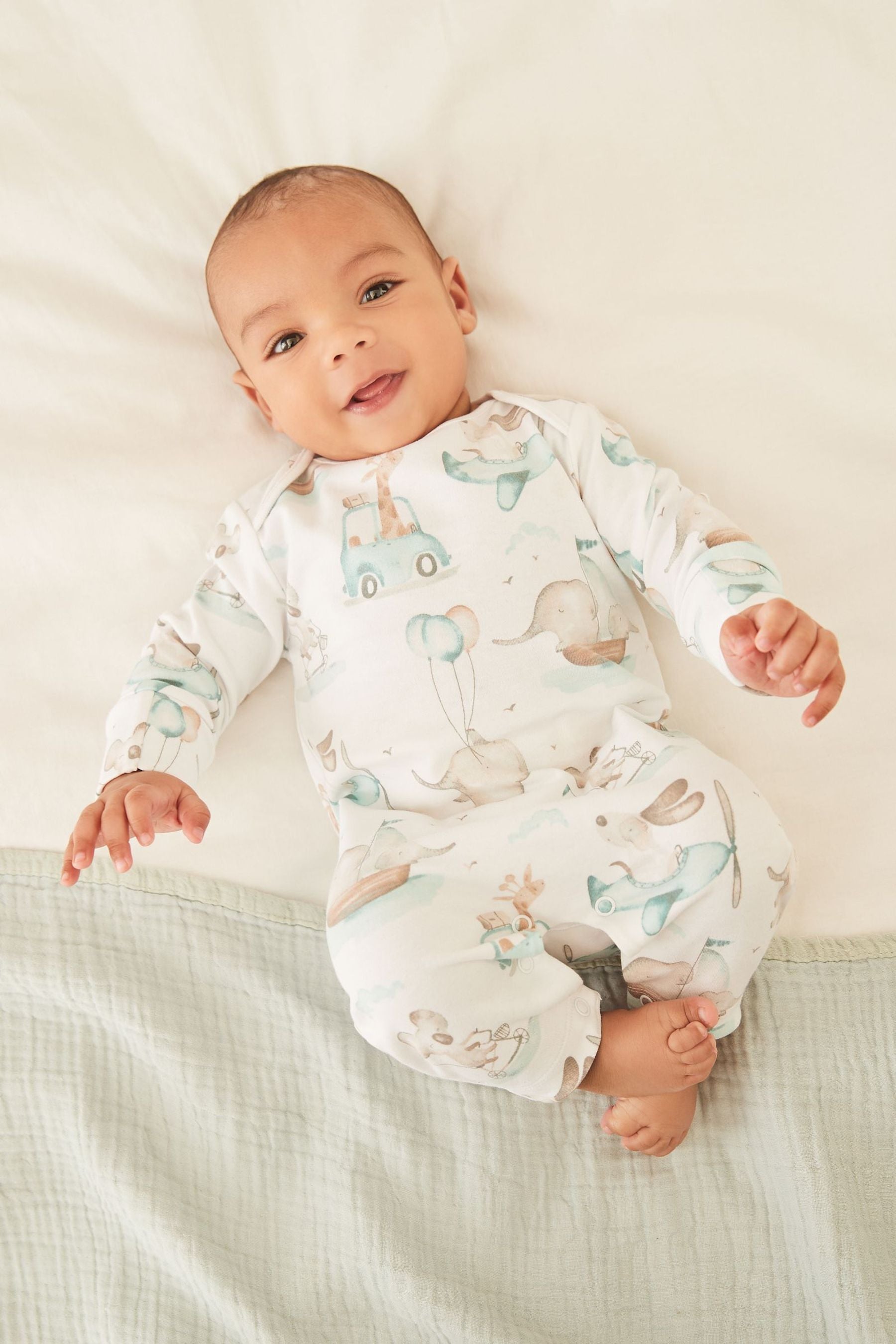 Blue 4 Pack Sleepsuits (0-2yrs)