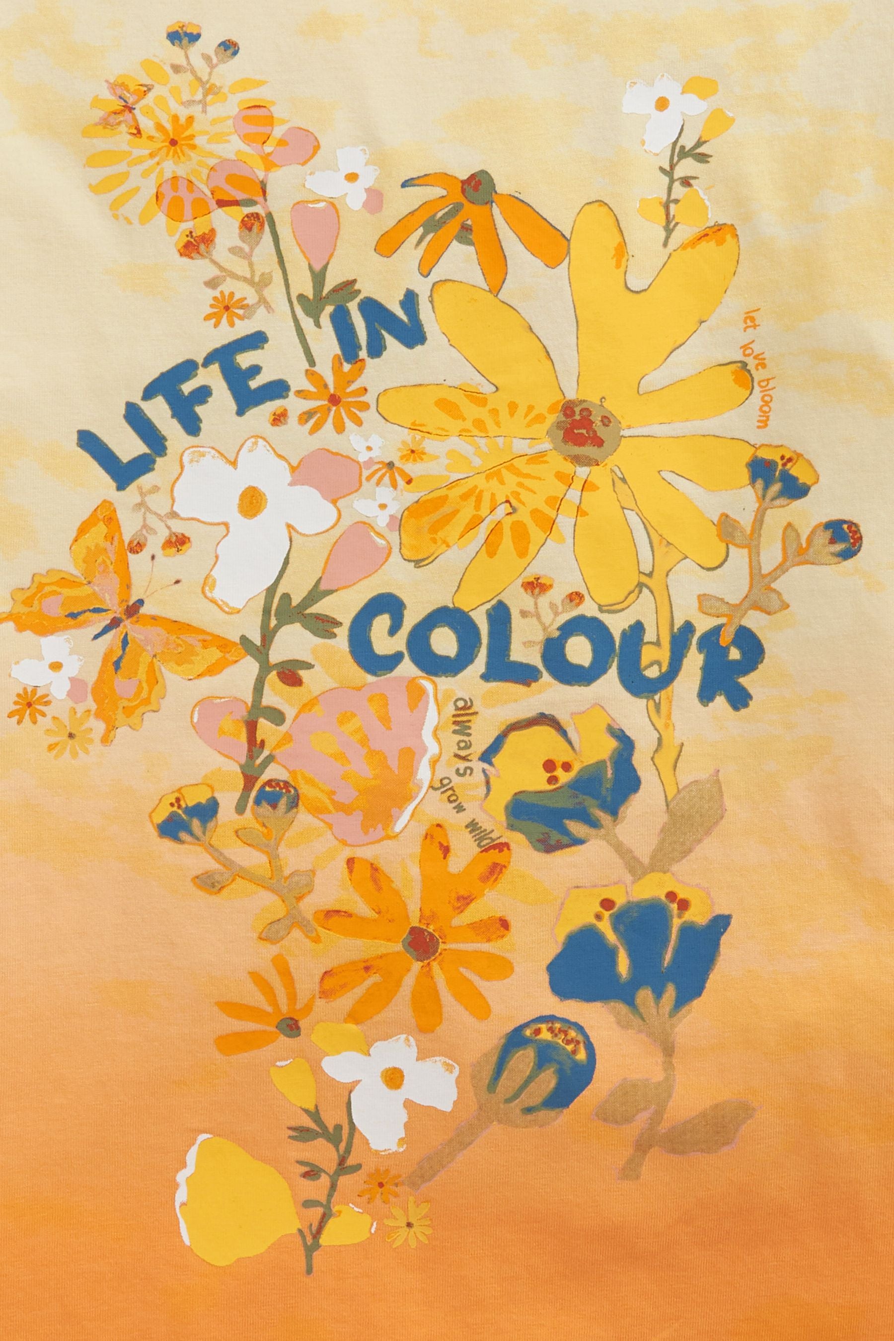 Yellow Ombre Life In Colour Oversized T-Shirt (3-16yrs)