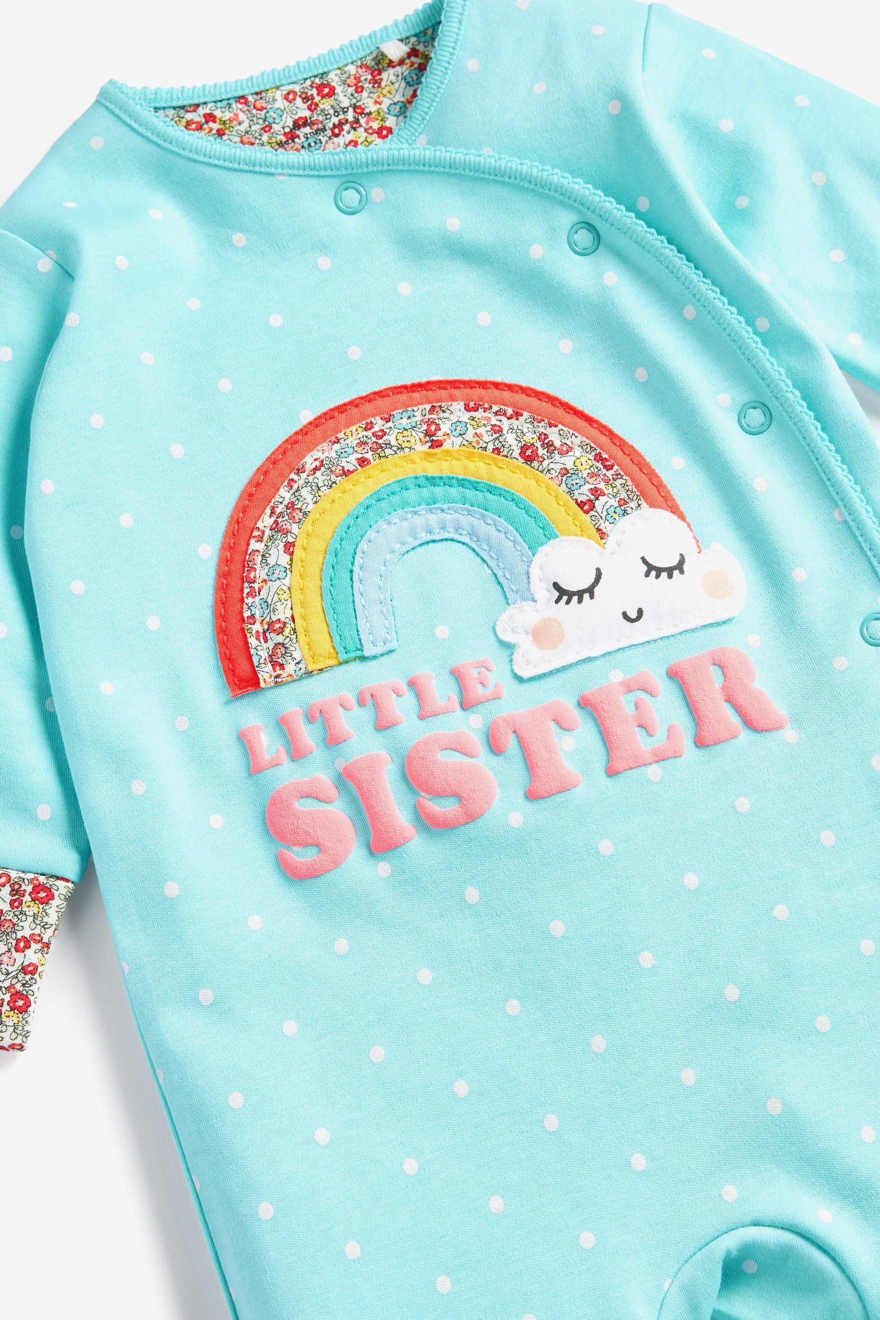 Rainbow Sister Little Sister Baby Sleepsuit (0-2yrs)