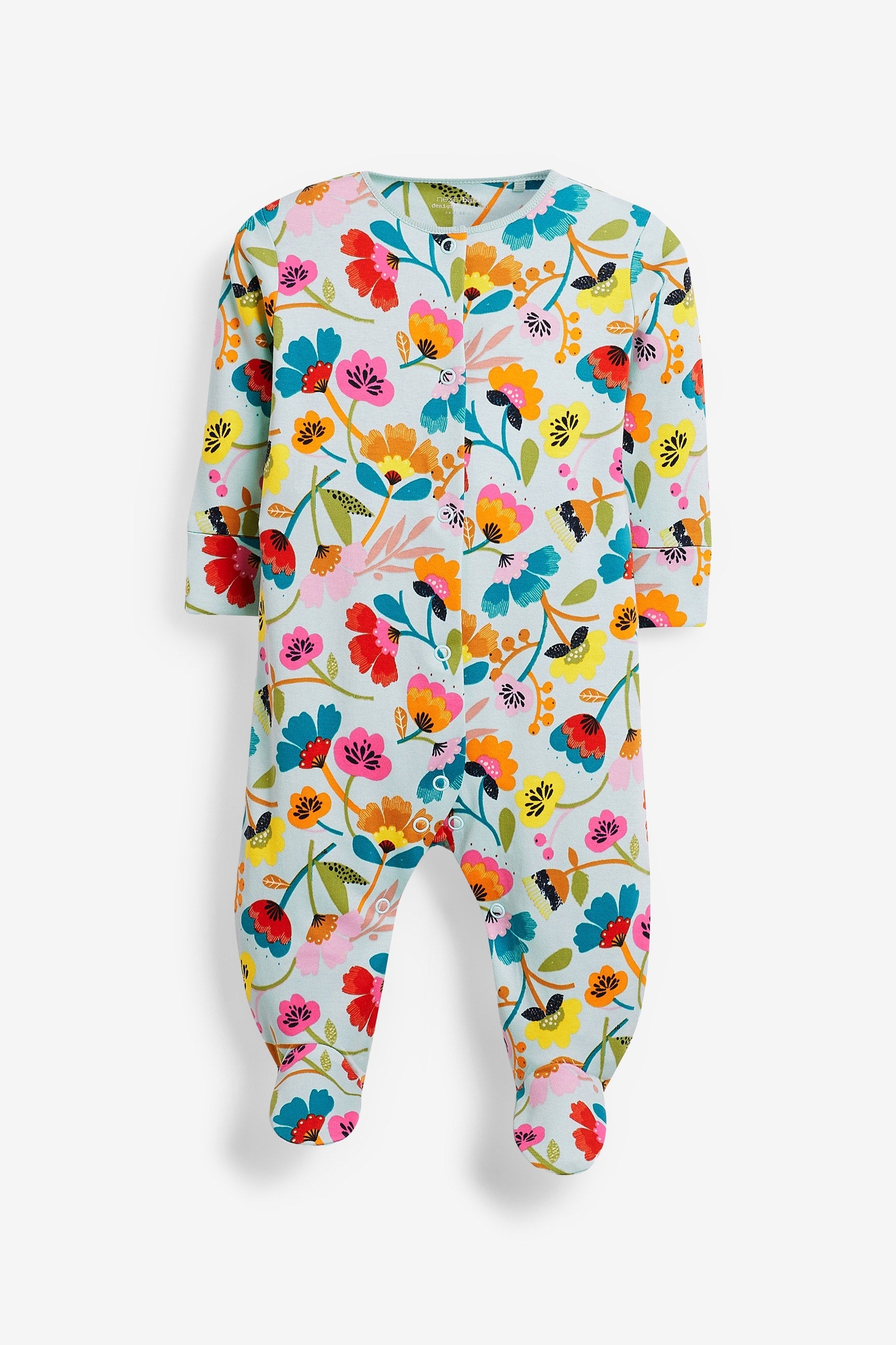 Bright Floral Baby Sleepsuits 3 Pack (0mths-2yrs)