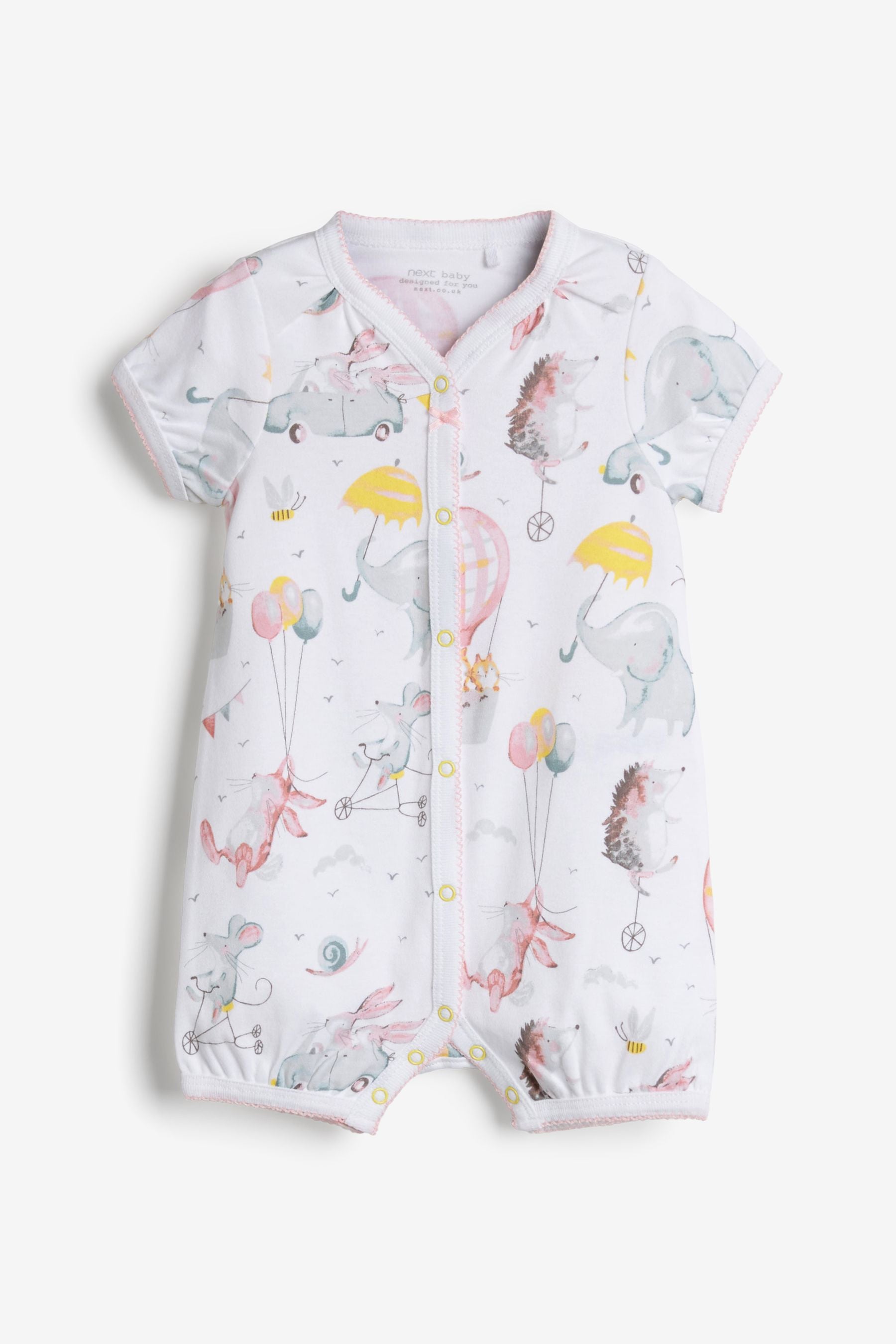 Lemon Yellow Circus Print 3 Pack Rompers