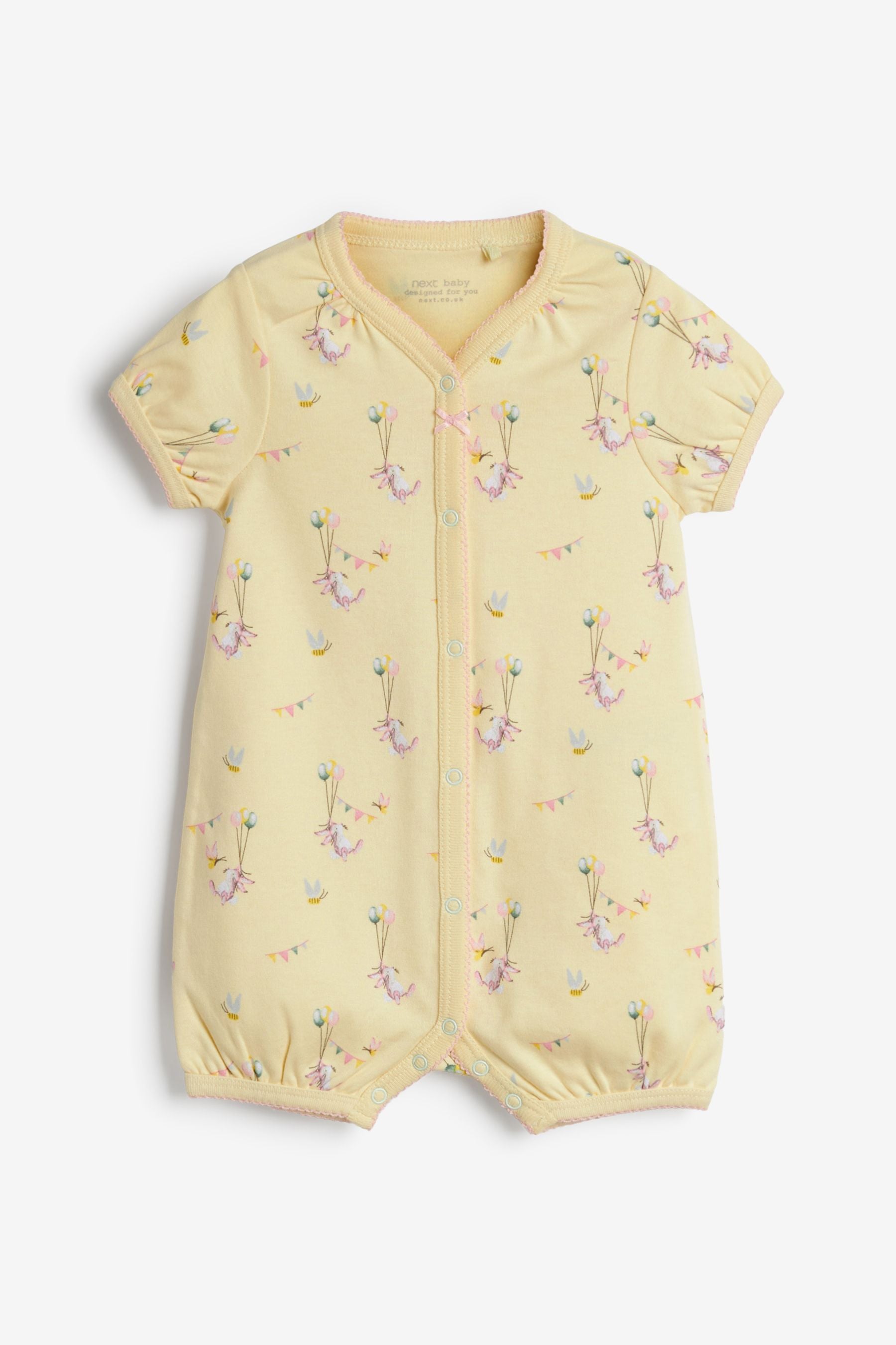 Lemon Yellow Circus Print 3 Pack Rompers