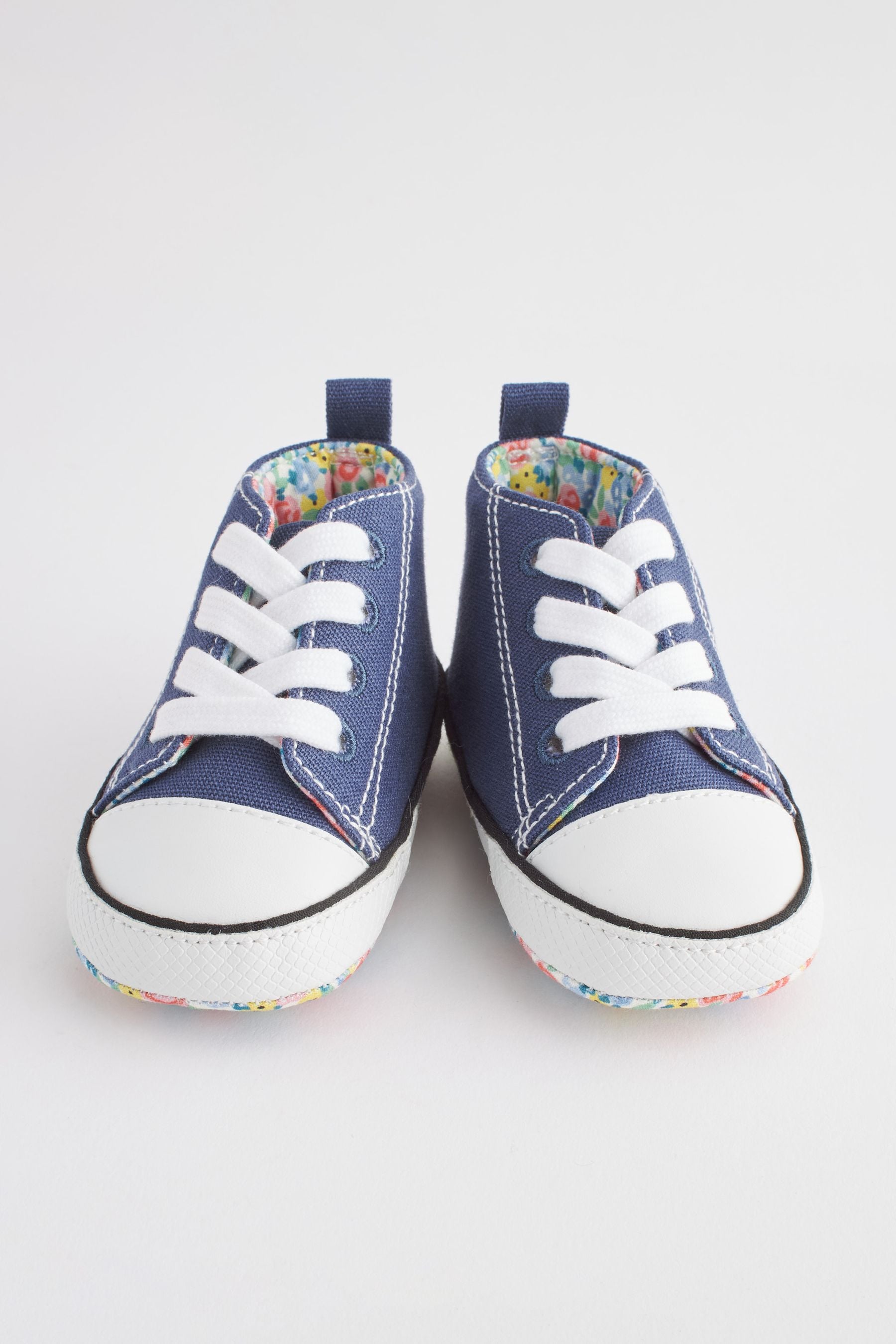 Navy Blue Glitter High Top Baby Trainers (0-24mths)