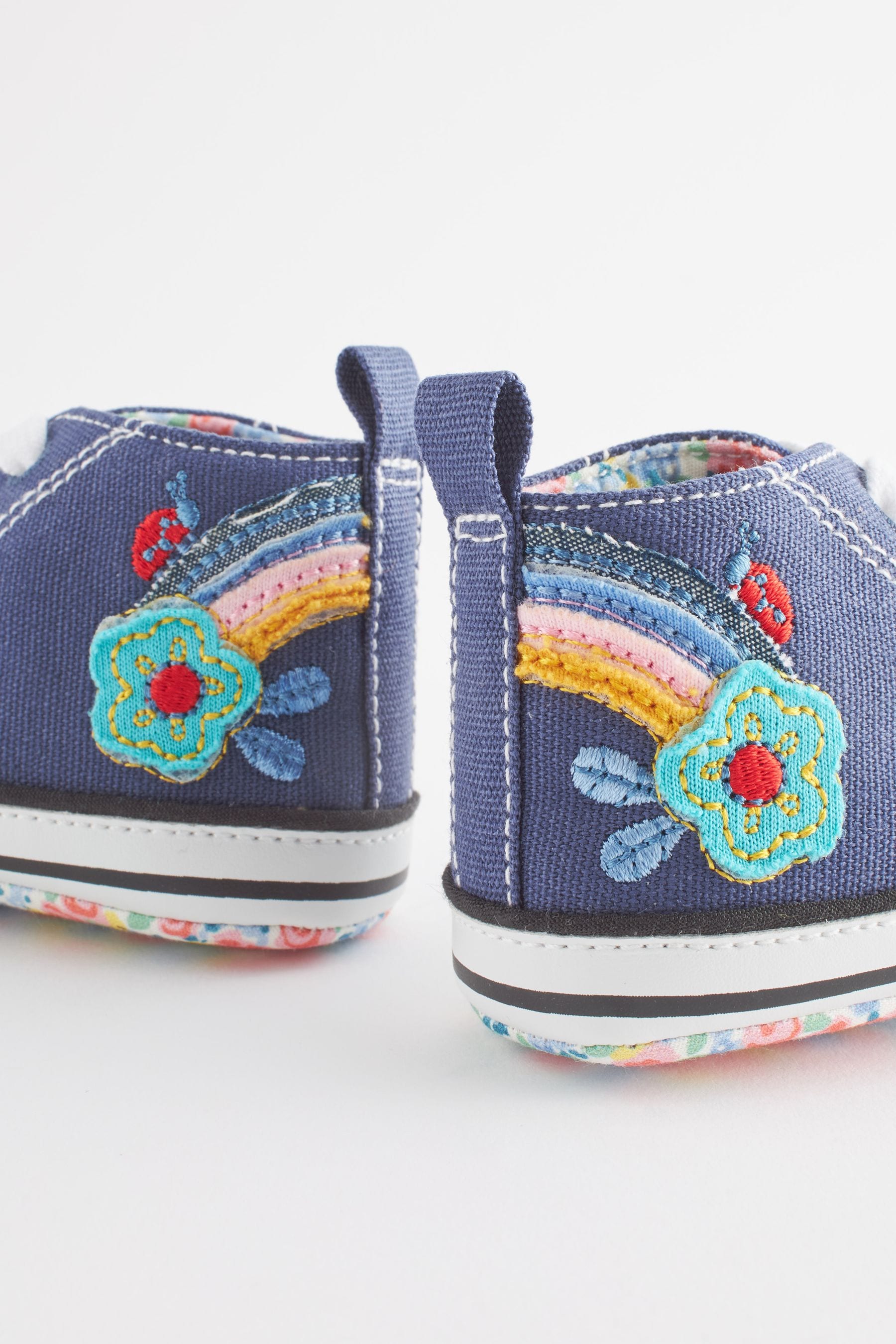 Navy Blue Glitter High Top Baby Trainers (0-24mths)