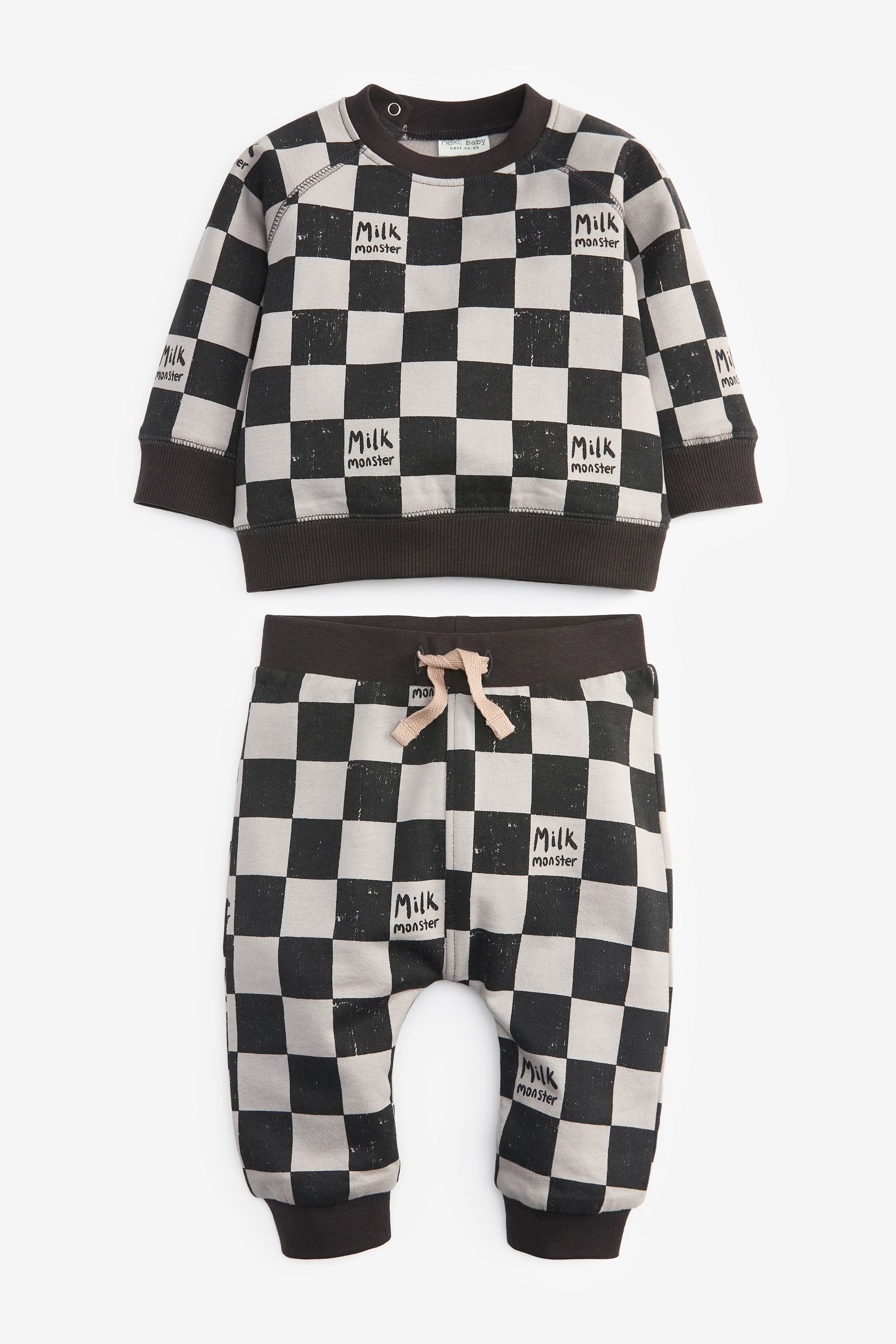 Charcoal Grey Check Sweat Set (0mths-2yrs)