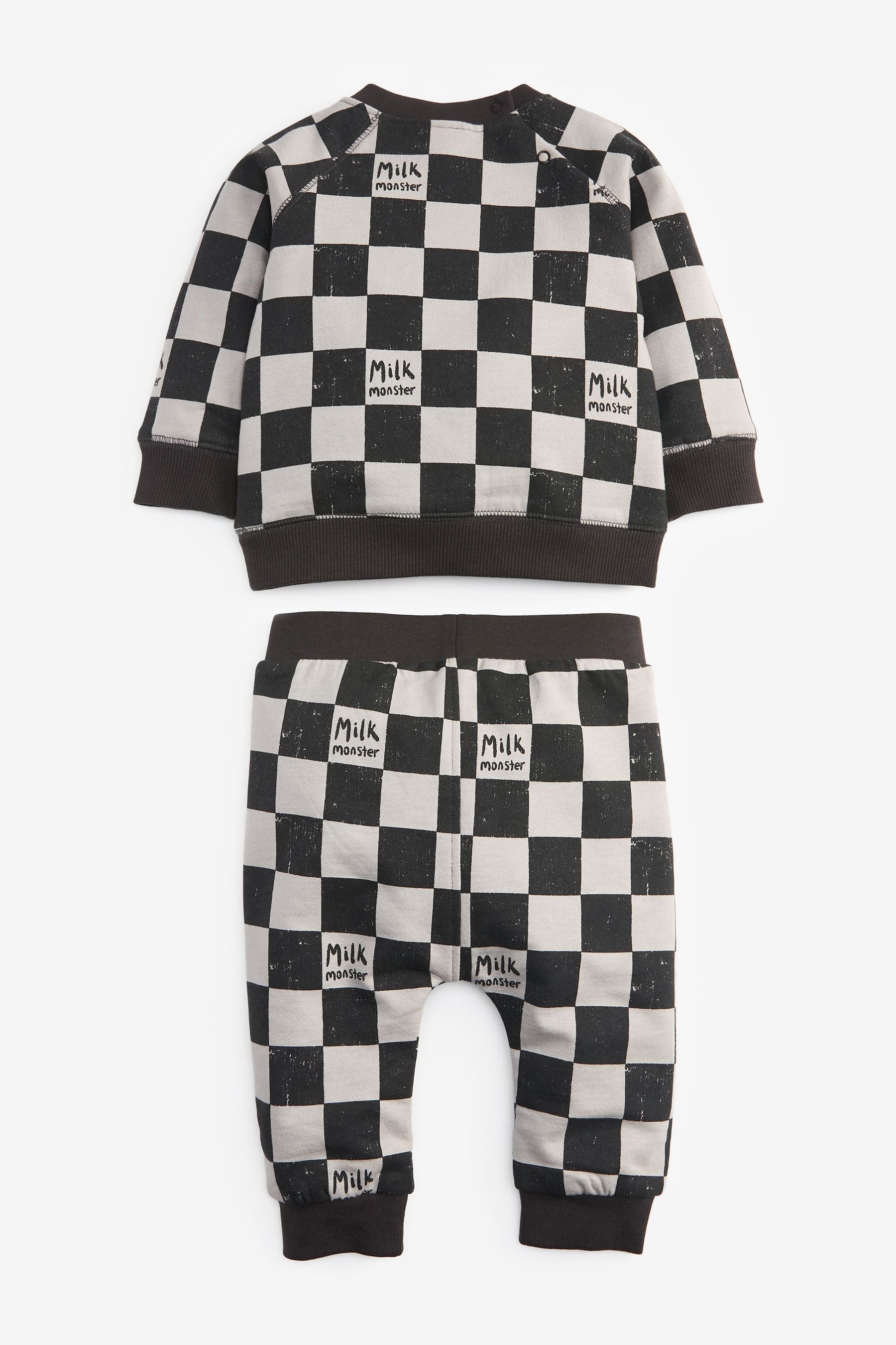 Charcoal Grey Check Sweat Set (0mths-2yrs)