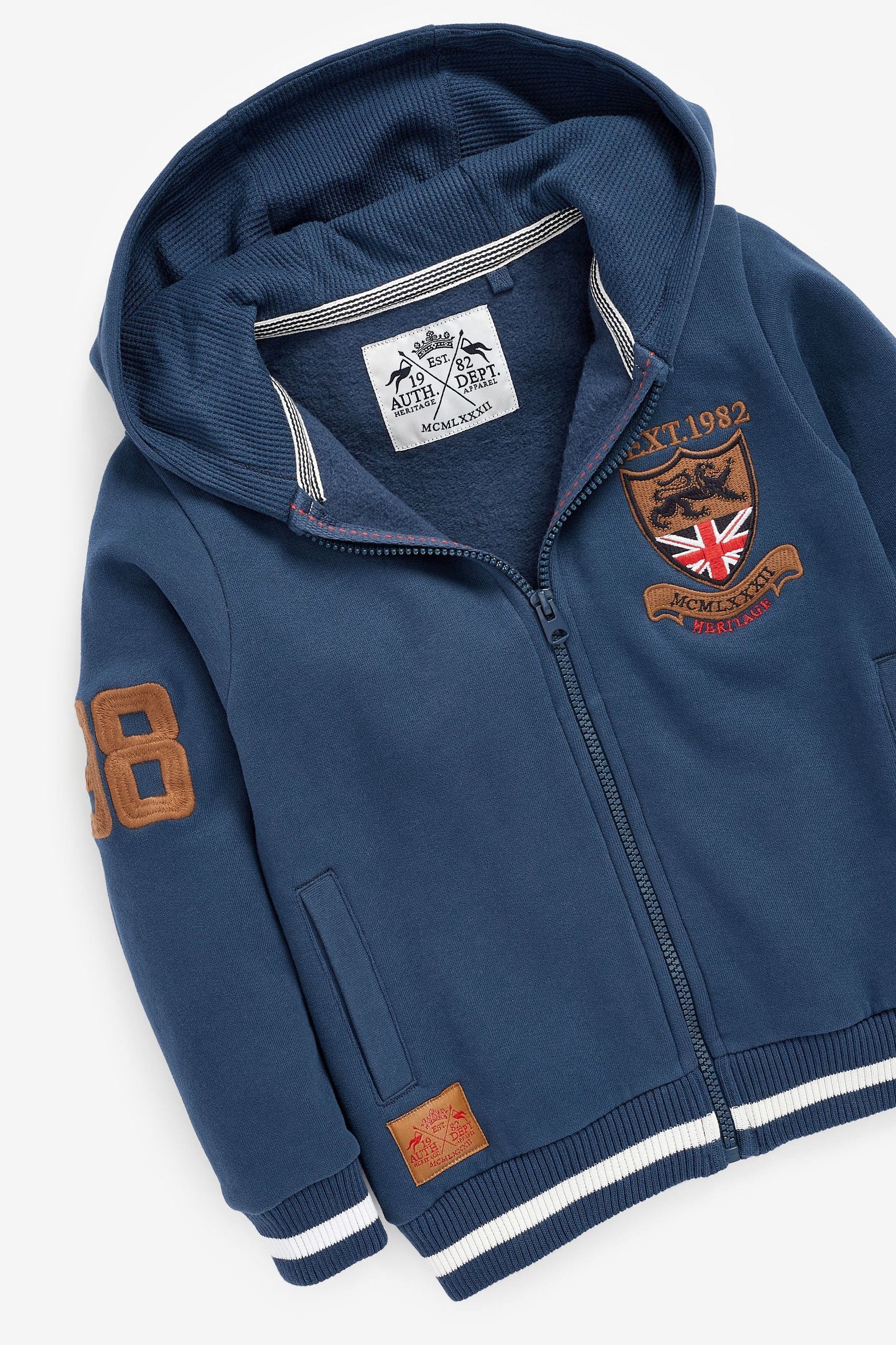 Blue Heritage Zip Through Hoodie (3-16yrs)