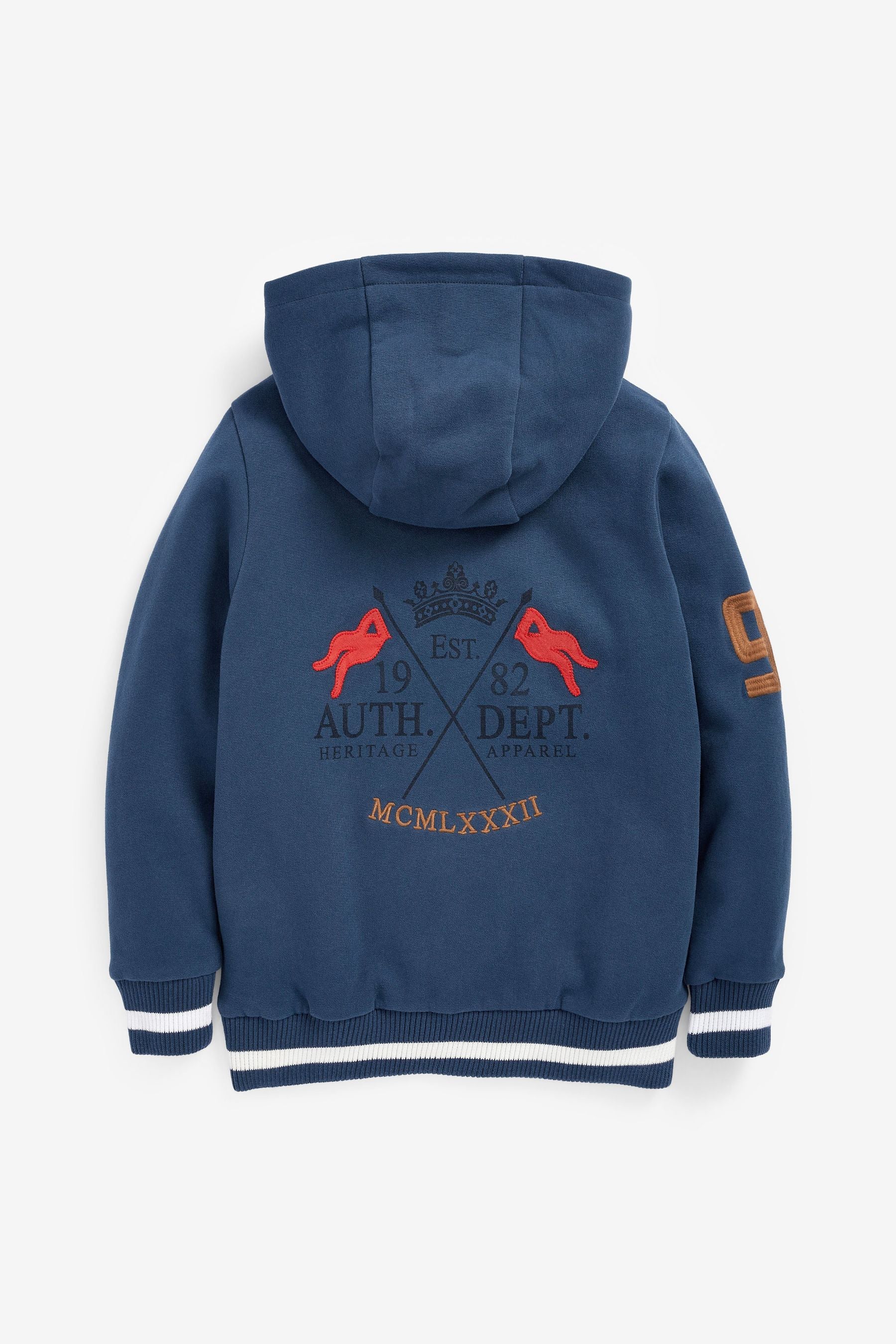 Blue Heritage Zip Through Hoodie (3-16yrs)