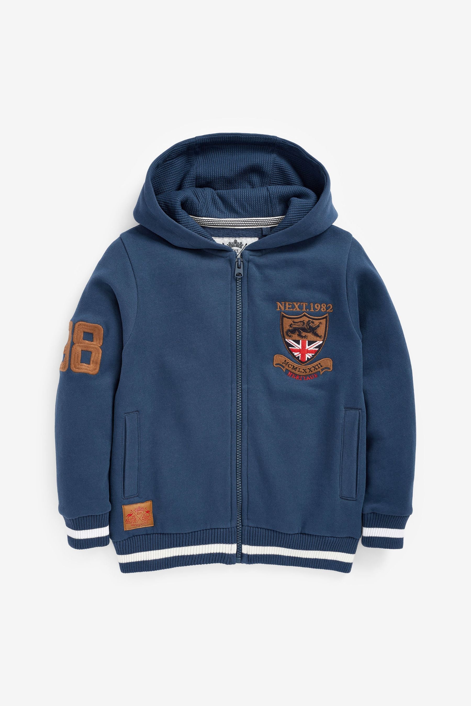 Blue Heritage Zip Through Hoodie (3-16yrs)