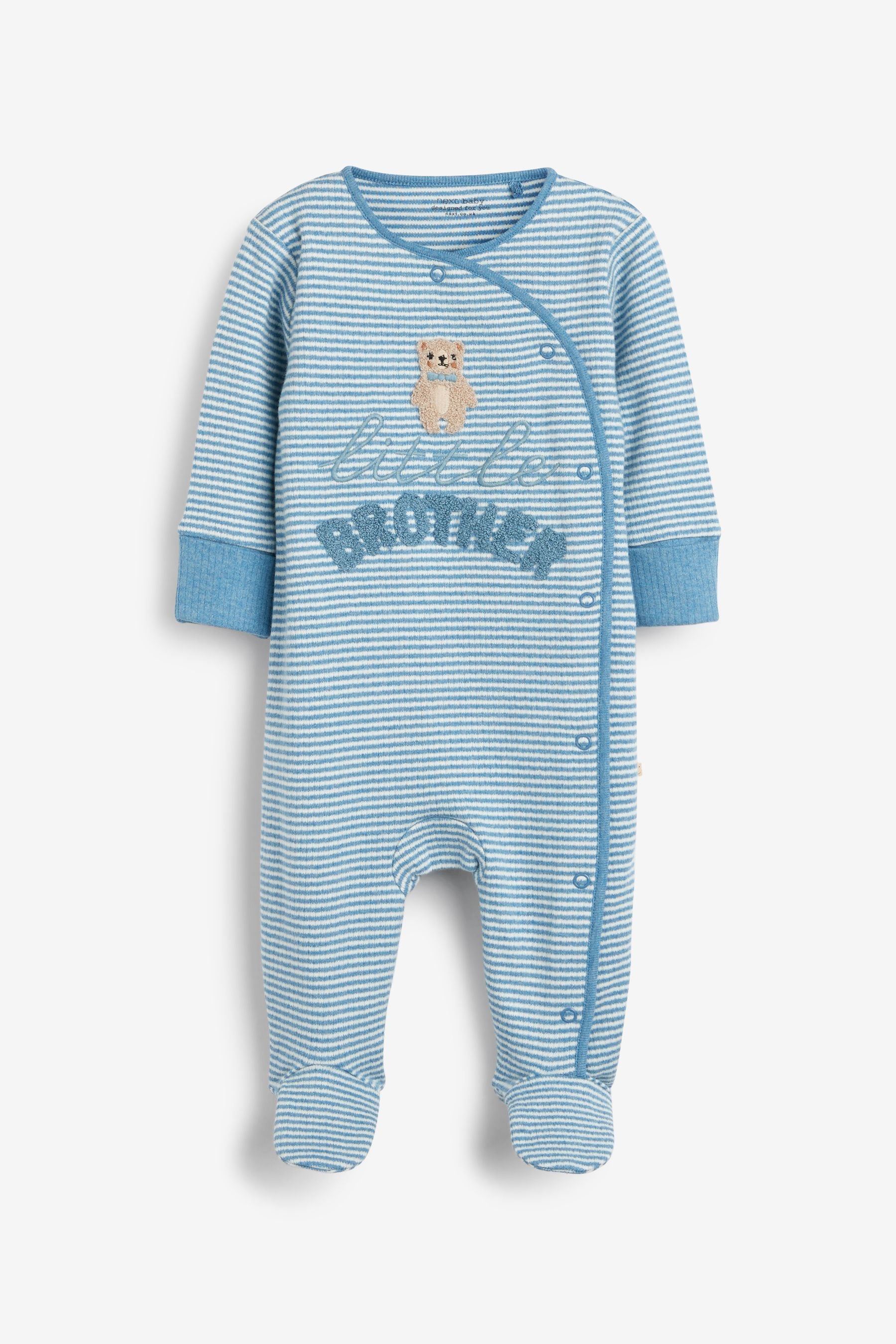 Blue Stripe Brother Bear Family Single Sleepsuit (0-2yrs)