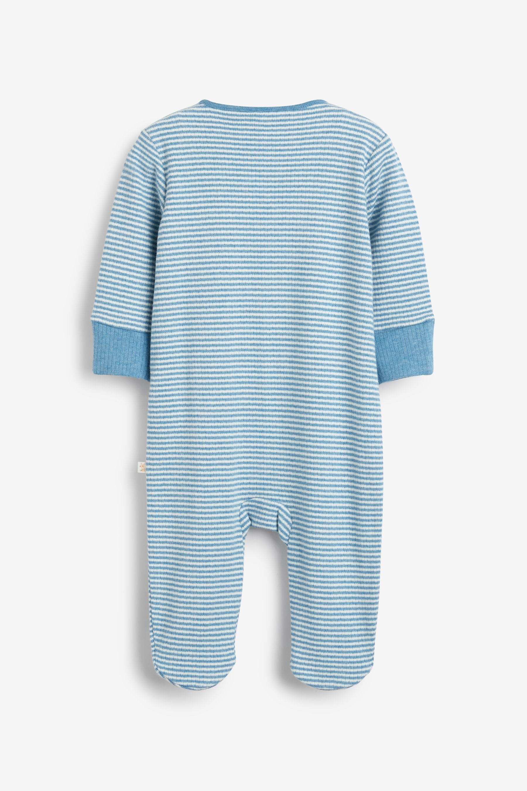 Blue Stripe Brother Bear Family Single Sleepsuit (0-2yrs)