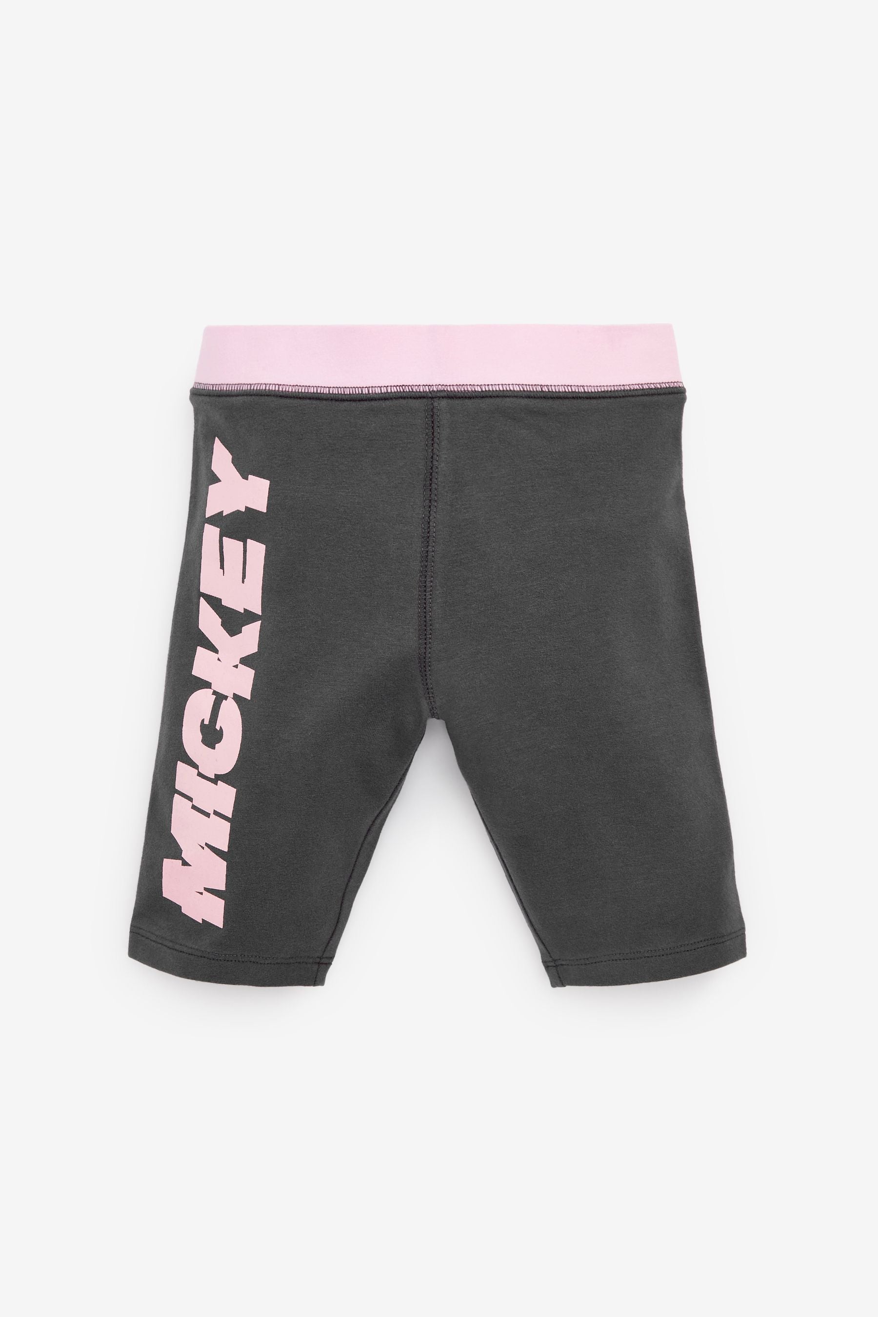 Pink Oversized Mickey Mouse T-Shirt And Cycle Shorts Set (3-16yrs)