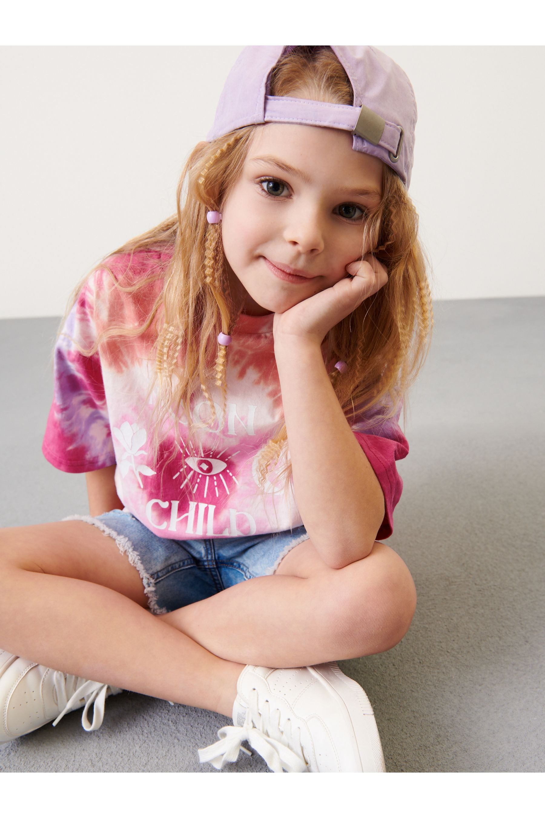 Pink Tie Dye Slogan Oversized T-Shirt (3-16yrs)