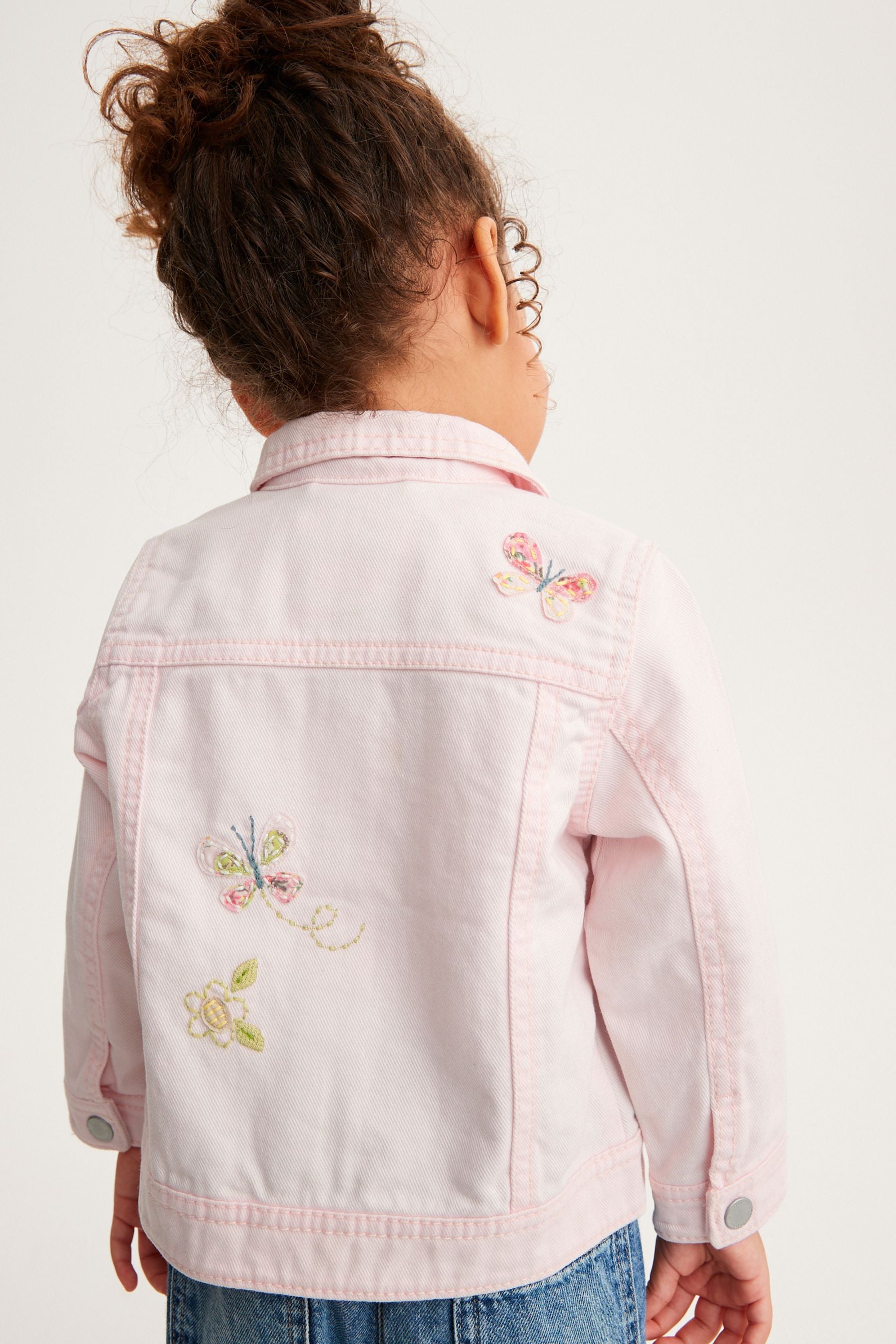 Pink Embroidered Bunny Denim Jacket (3mths-7yrs)