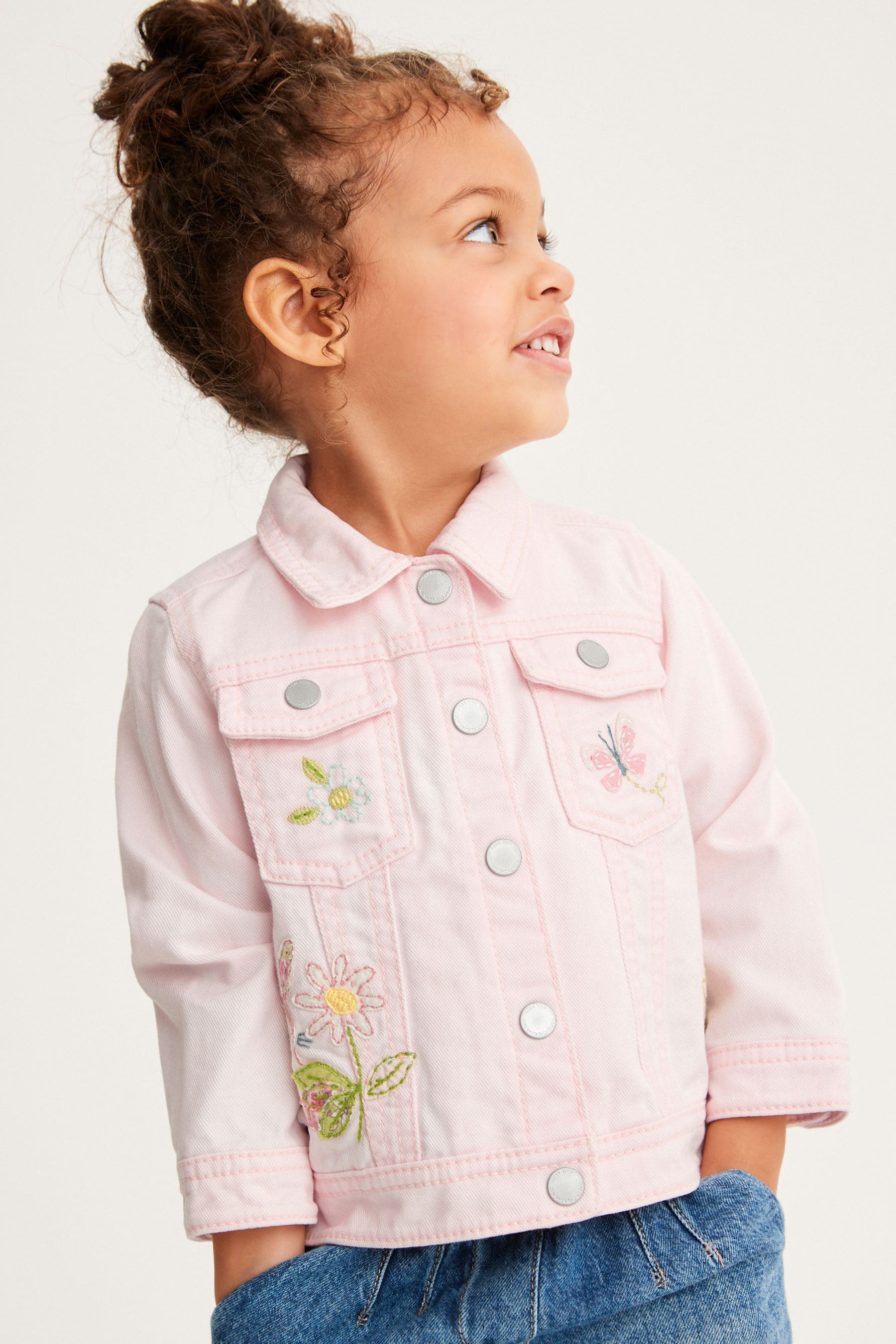 Pink Embroidered Bunny Denim Jacket (3mths-7yrs)