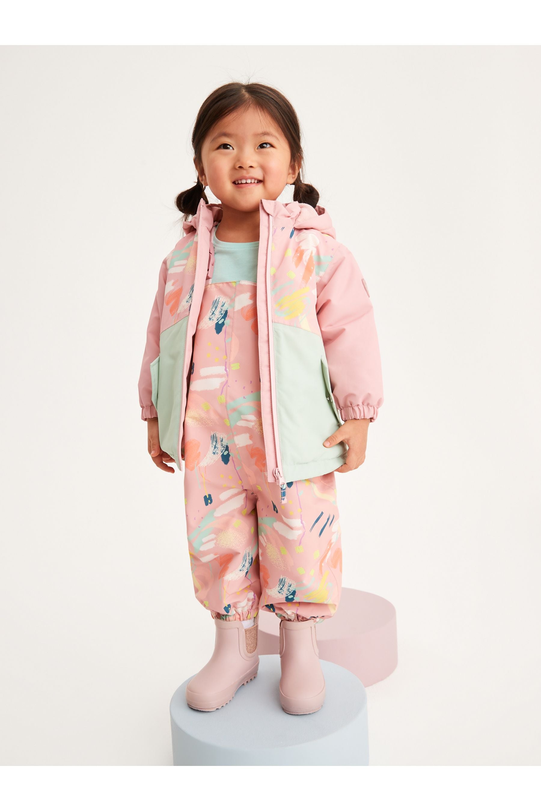 Pink/Green Printed Waterproof Coat (9mths-7yrs)