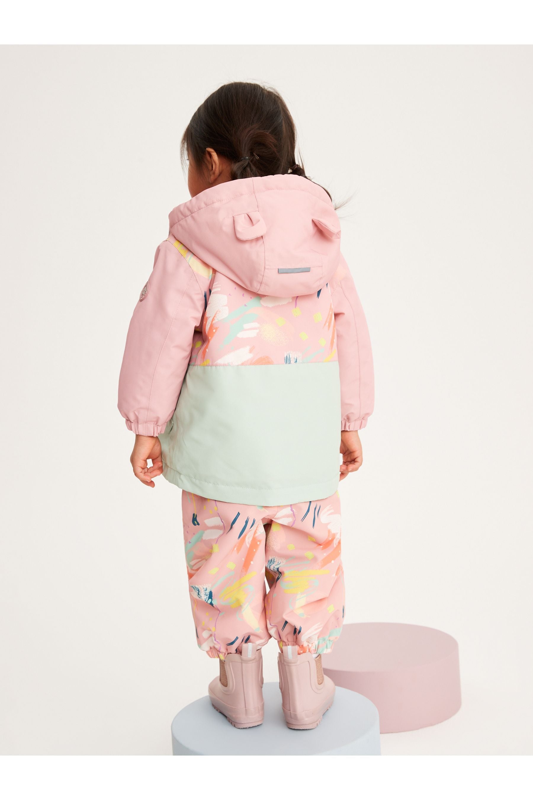 Pink/Green Printed Waterproof Coat (9mths-7yrs)