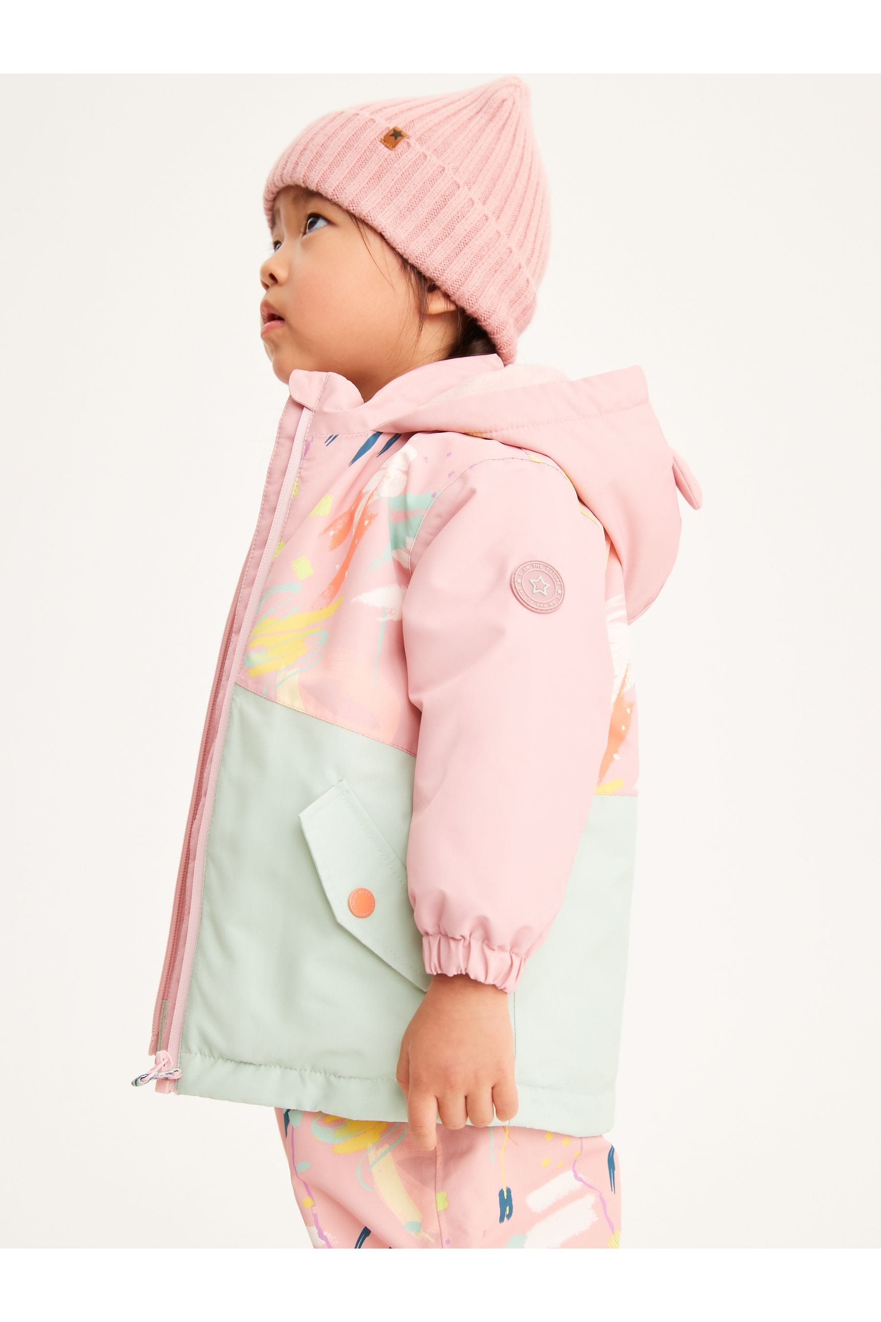 Pink/Green Printed Waterproof Coat (9mths-7yrs)