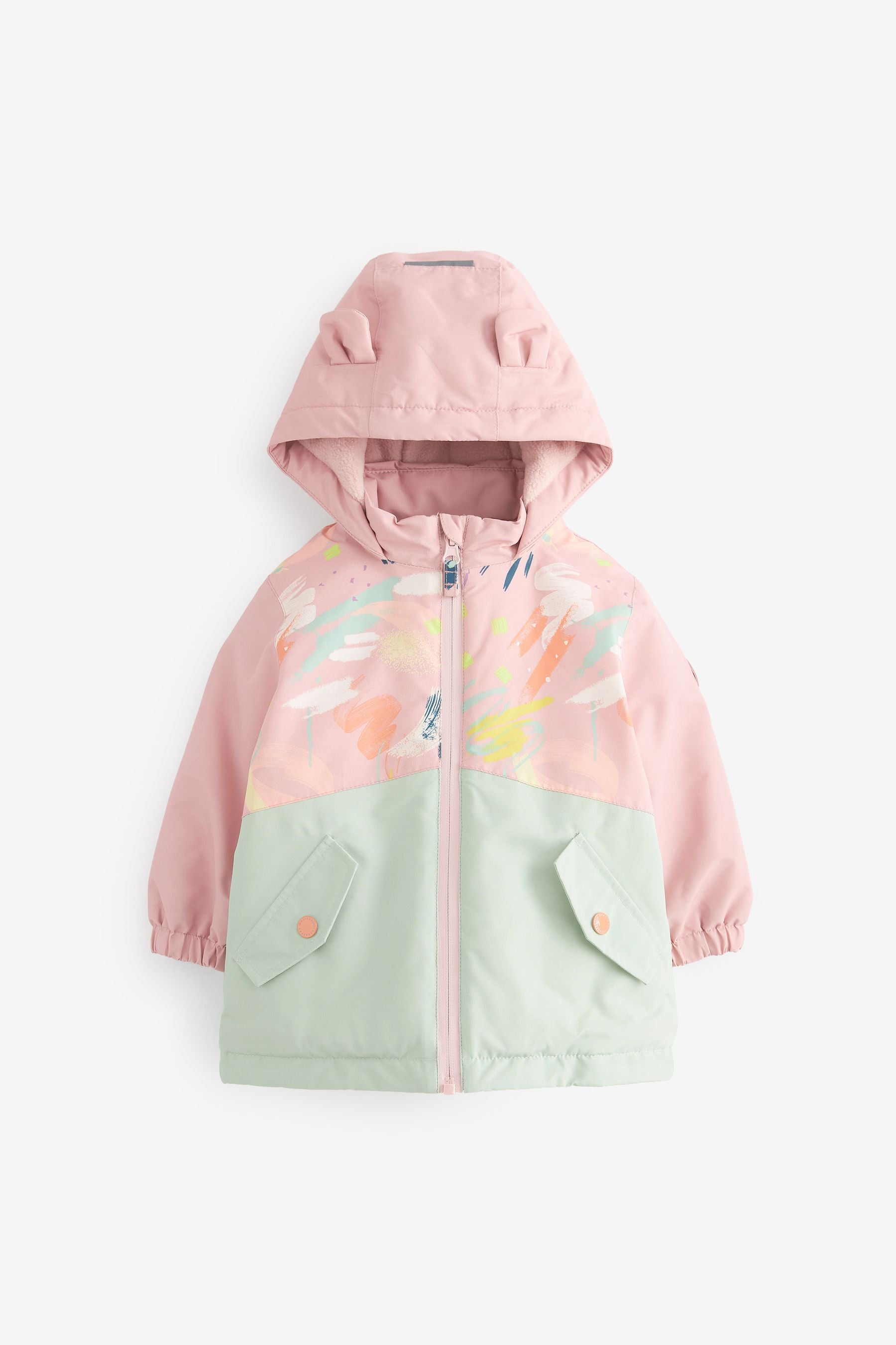 Pink/Green Printed Waterproof Coat (9mths-7yrs)