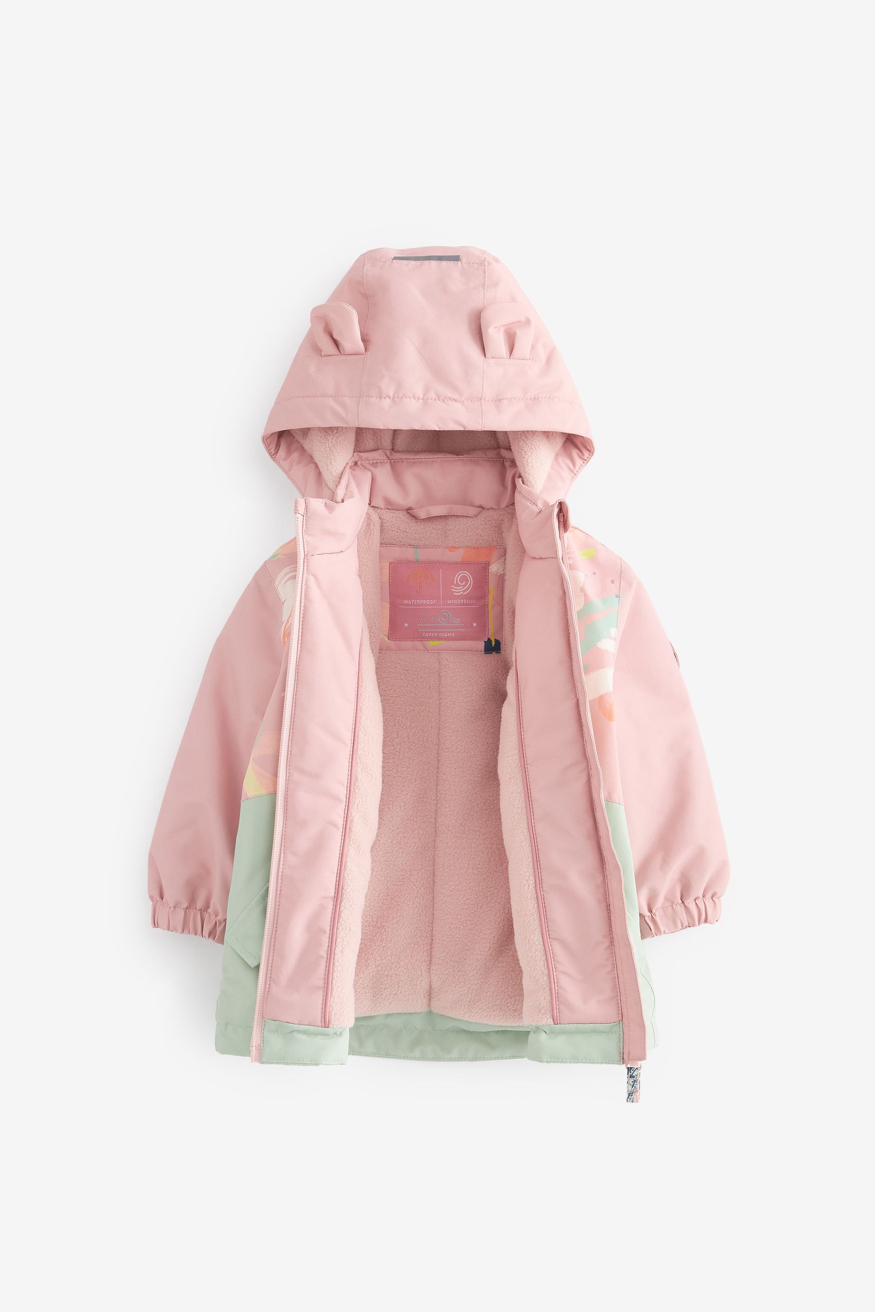 Pink/Green Printed Waterproof Coat (9mths-7yrs)