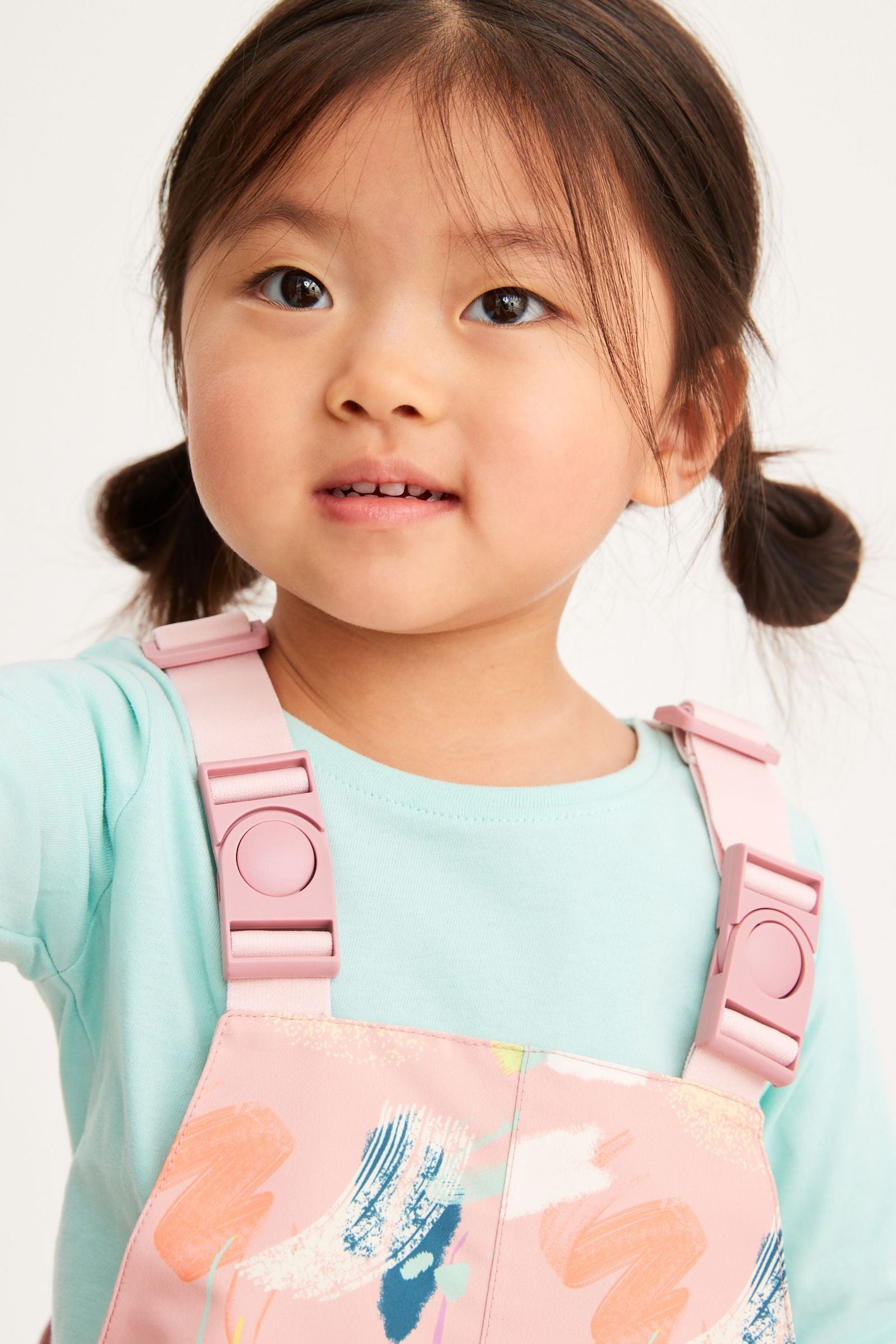 Pink Waterproof Printed Dungarees (9mths-7yrs)