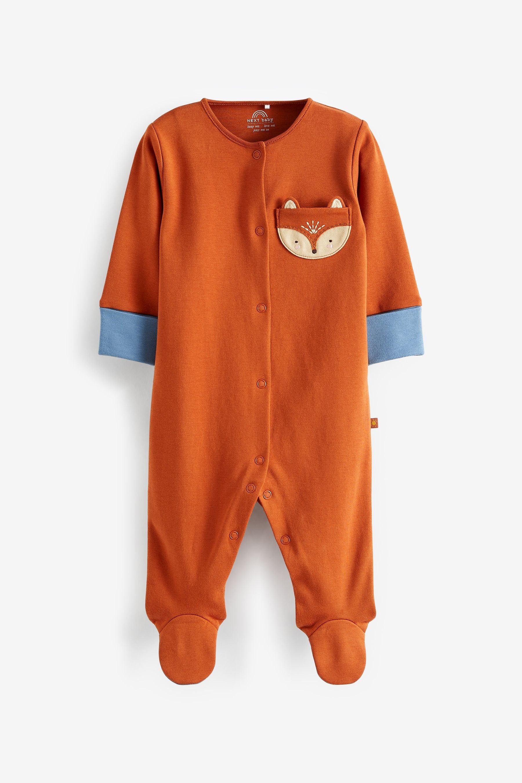 Woodland Characters Green/Rust Orange Sleepsuits 4 Pack (0-2yrs)