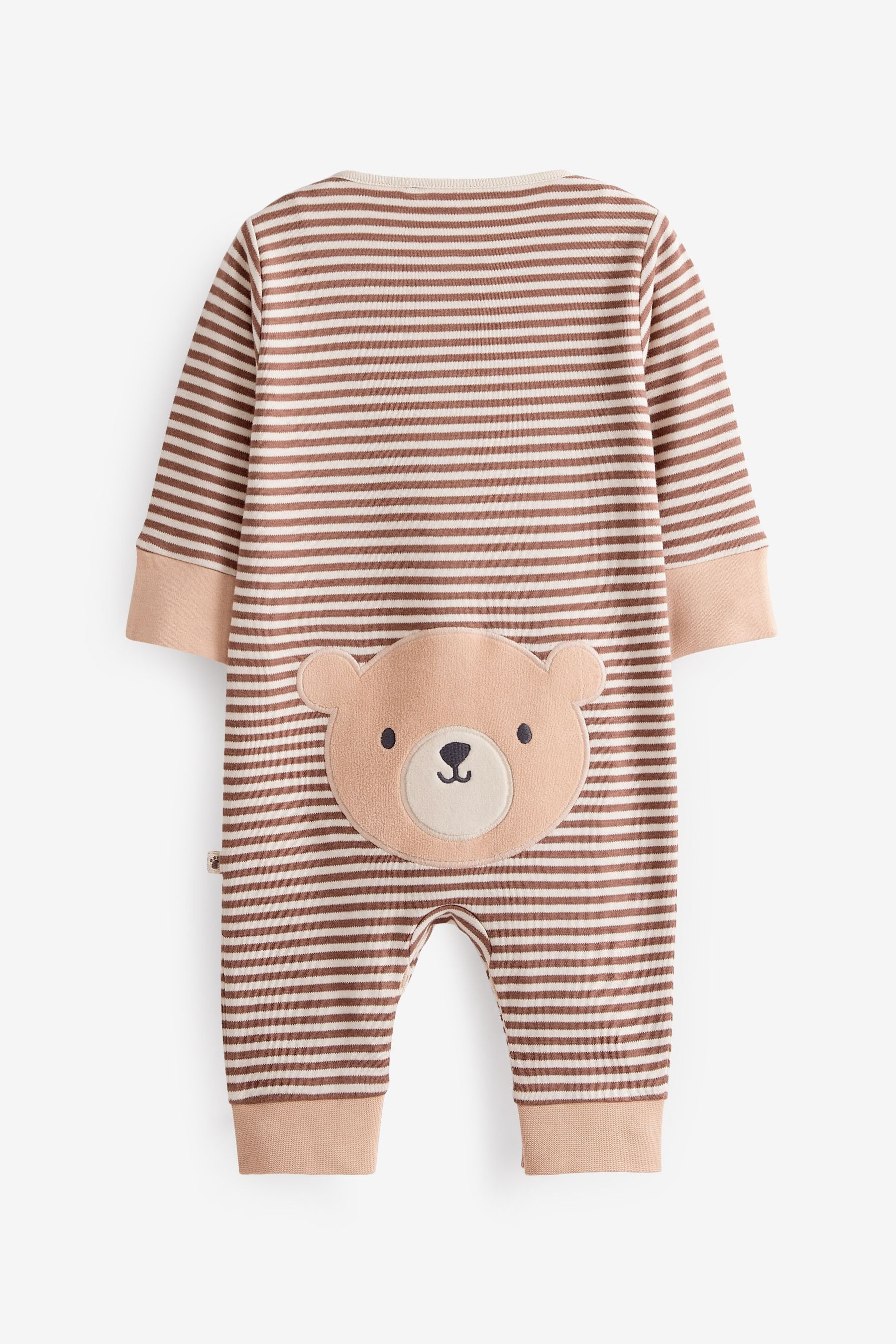 Tan Bear Baby Printed Footless Sleepsuits 2 Pack (0mths-3yrs)