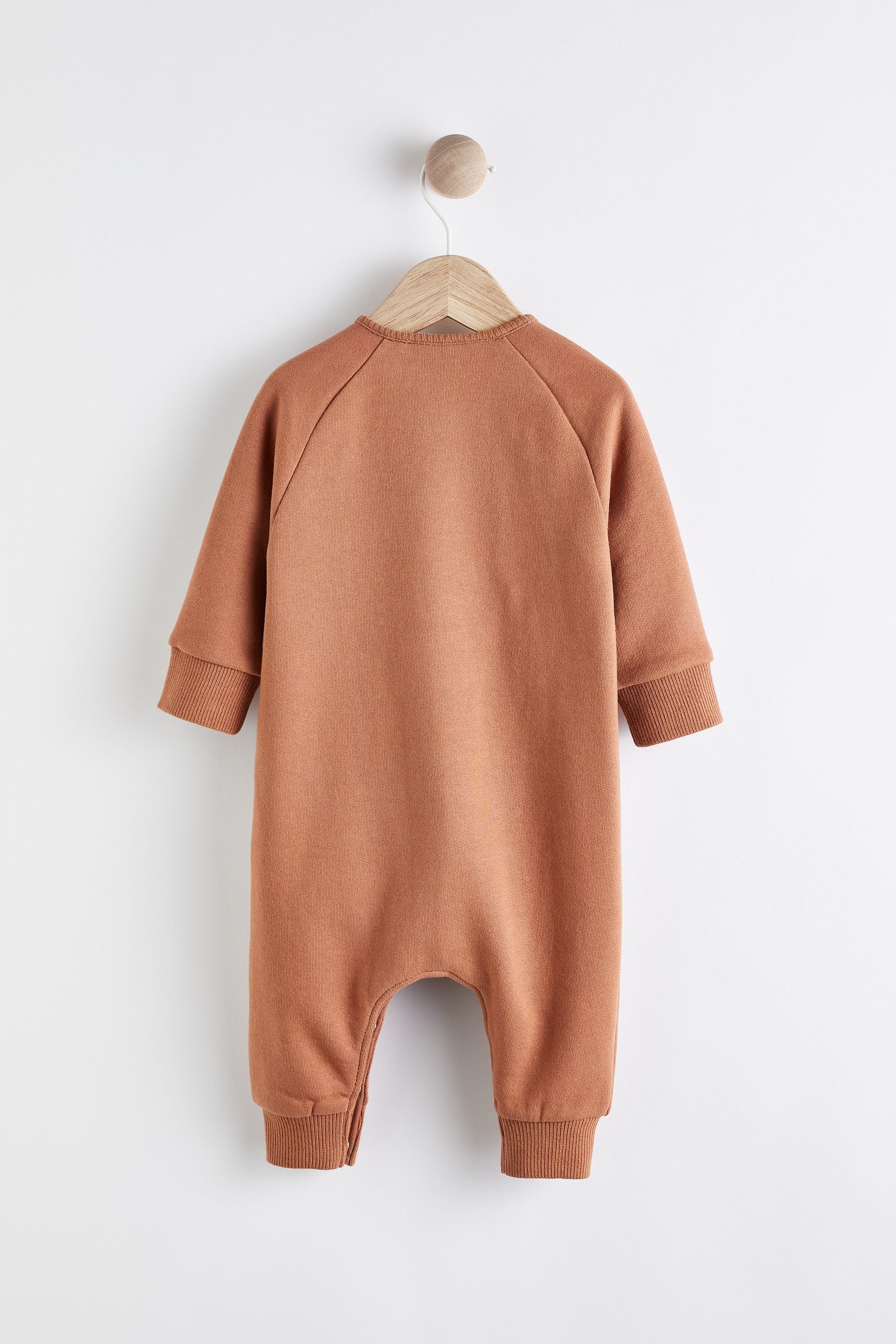 Rust Brown Bear Face Baby Romper (0mths-2yrs)