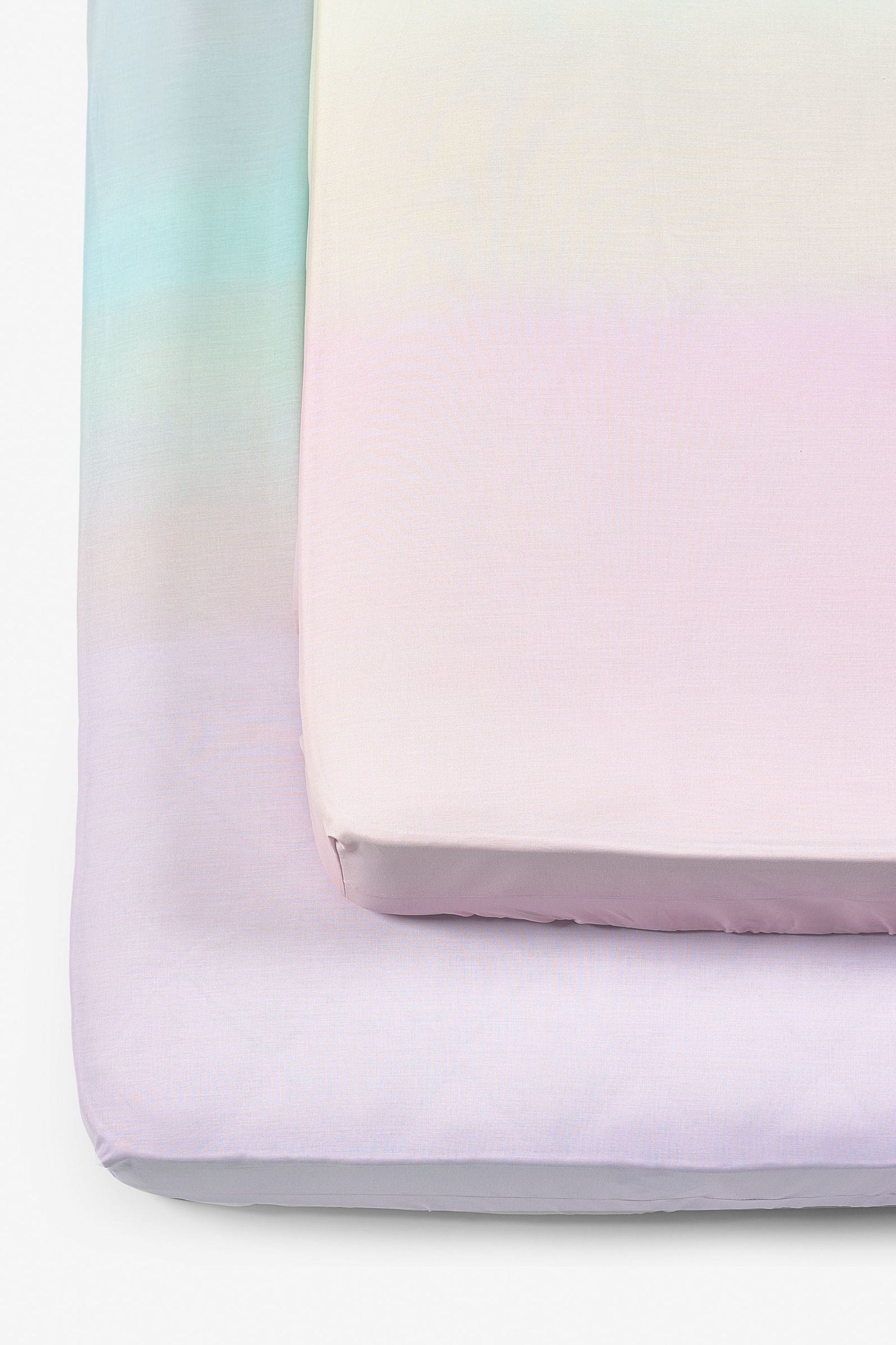 Multi 2 Pack Rainbow Ombre Fitted Sheets