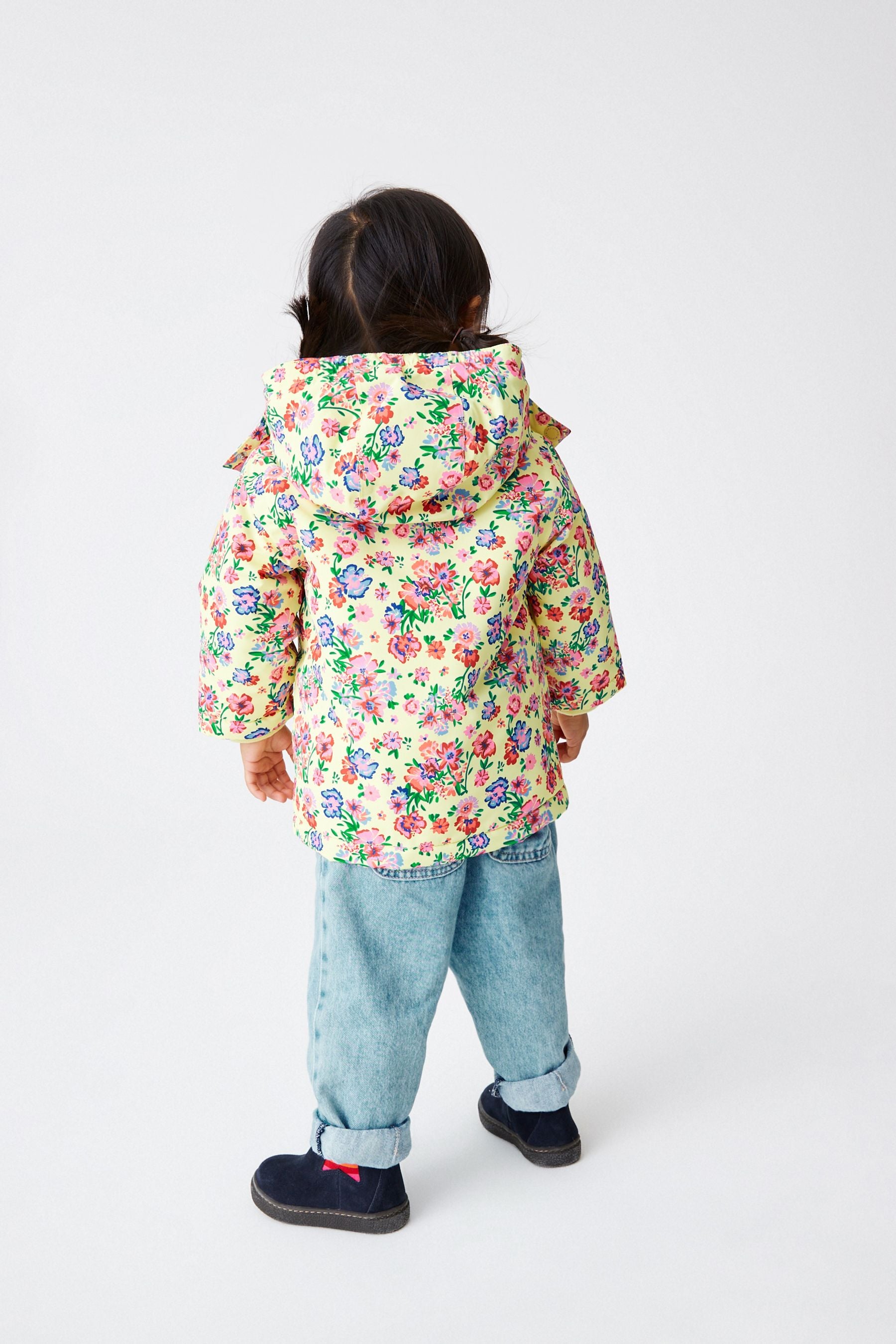 Yellow Floral Printed Waterproof Coat (9mths-7yrs)