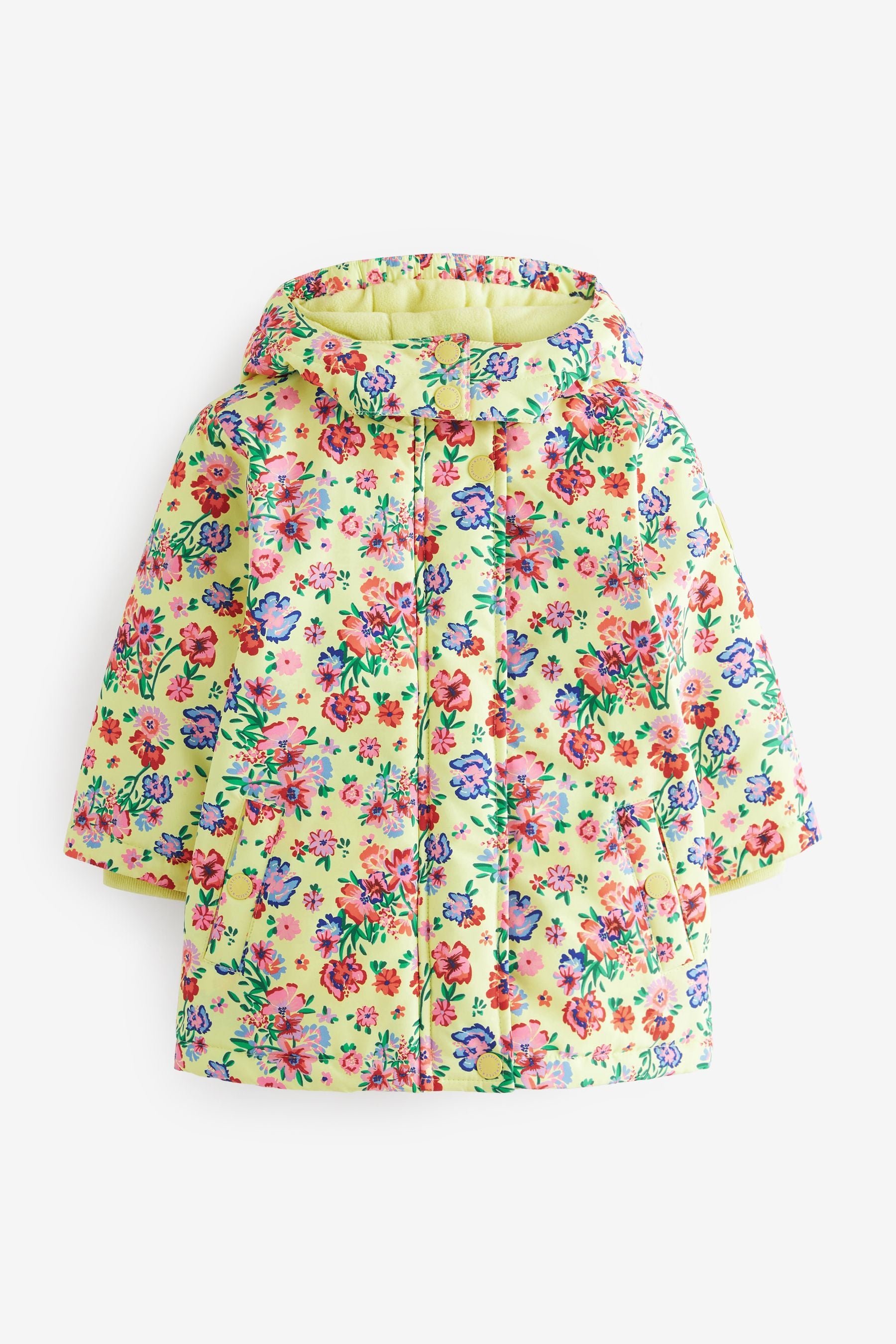 Yellow Floral Printed Waterproof Coat (9mths-7yrs)