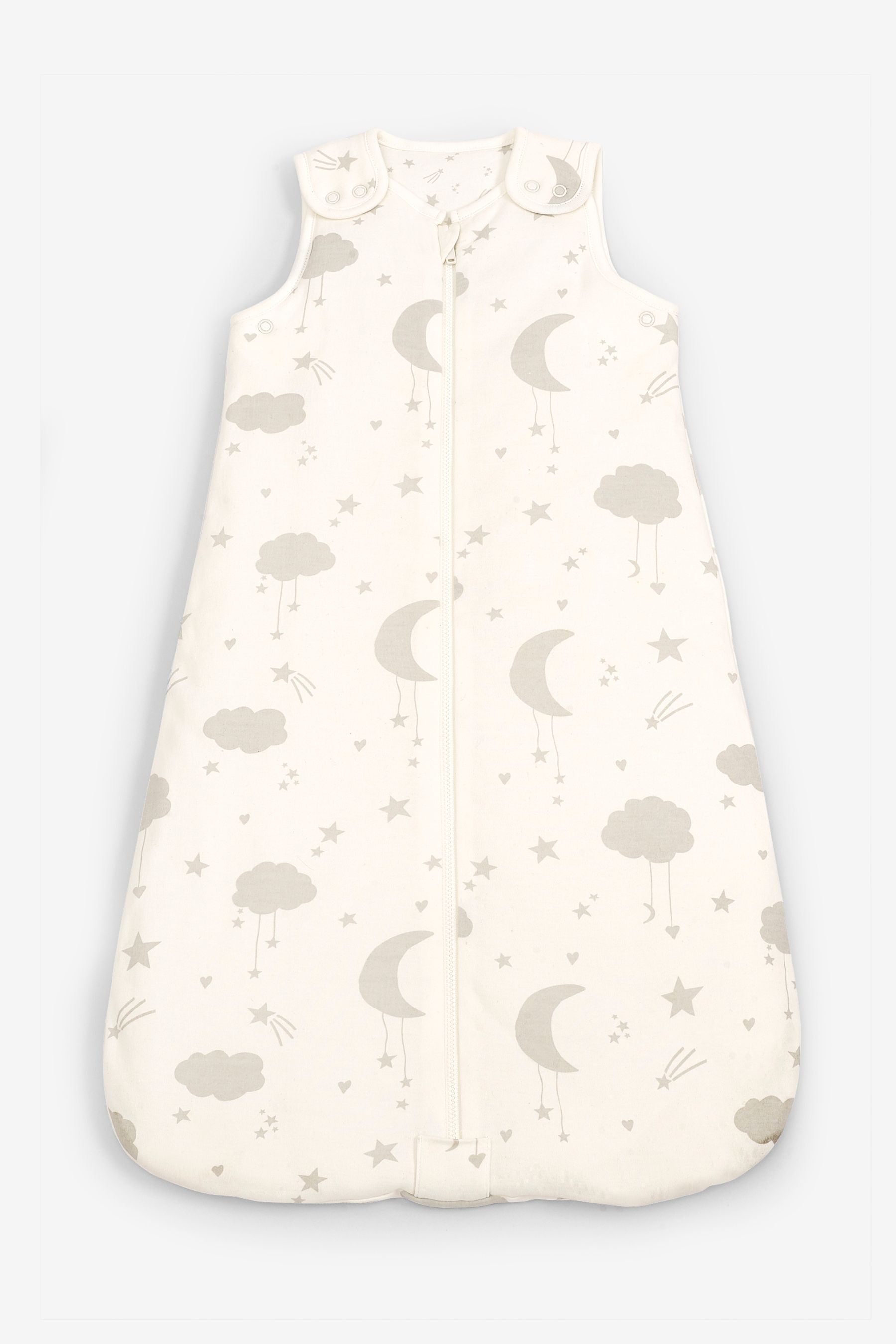 White Grey Moon & Stars 2.5 Tog Sleep Bag