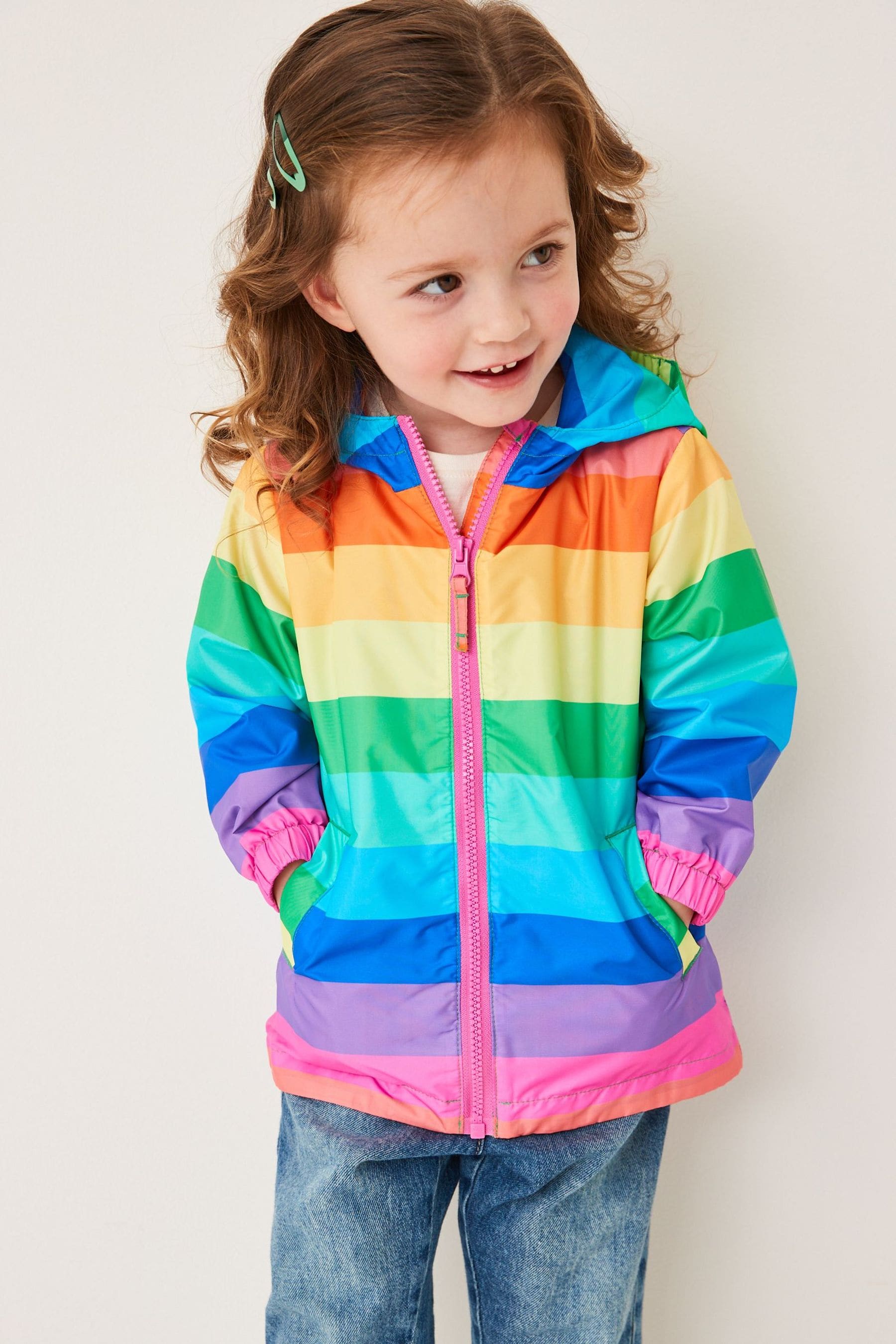 Multi Rainbow Shower Resistant Printed Cagoule Jacket (3mths-7yrs)