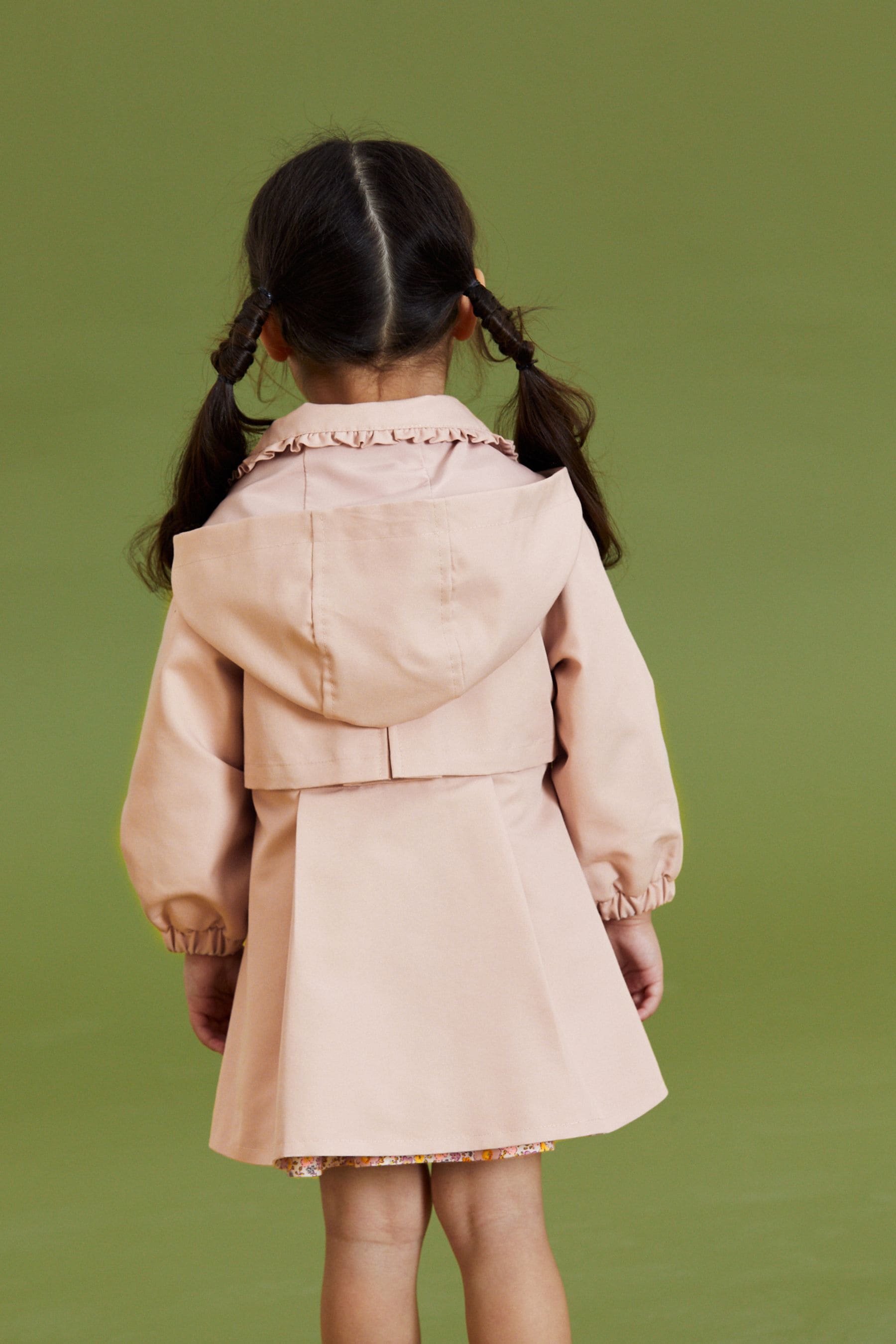 Pink Shower Resistant Frill Collar Smart Mac Coat (3mths-7yrs)