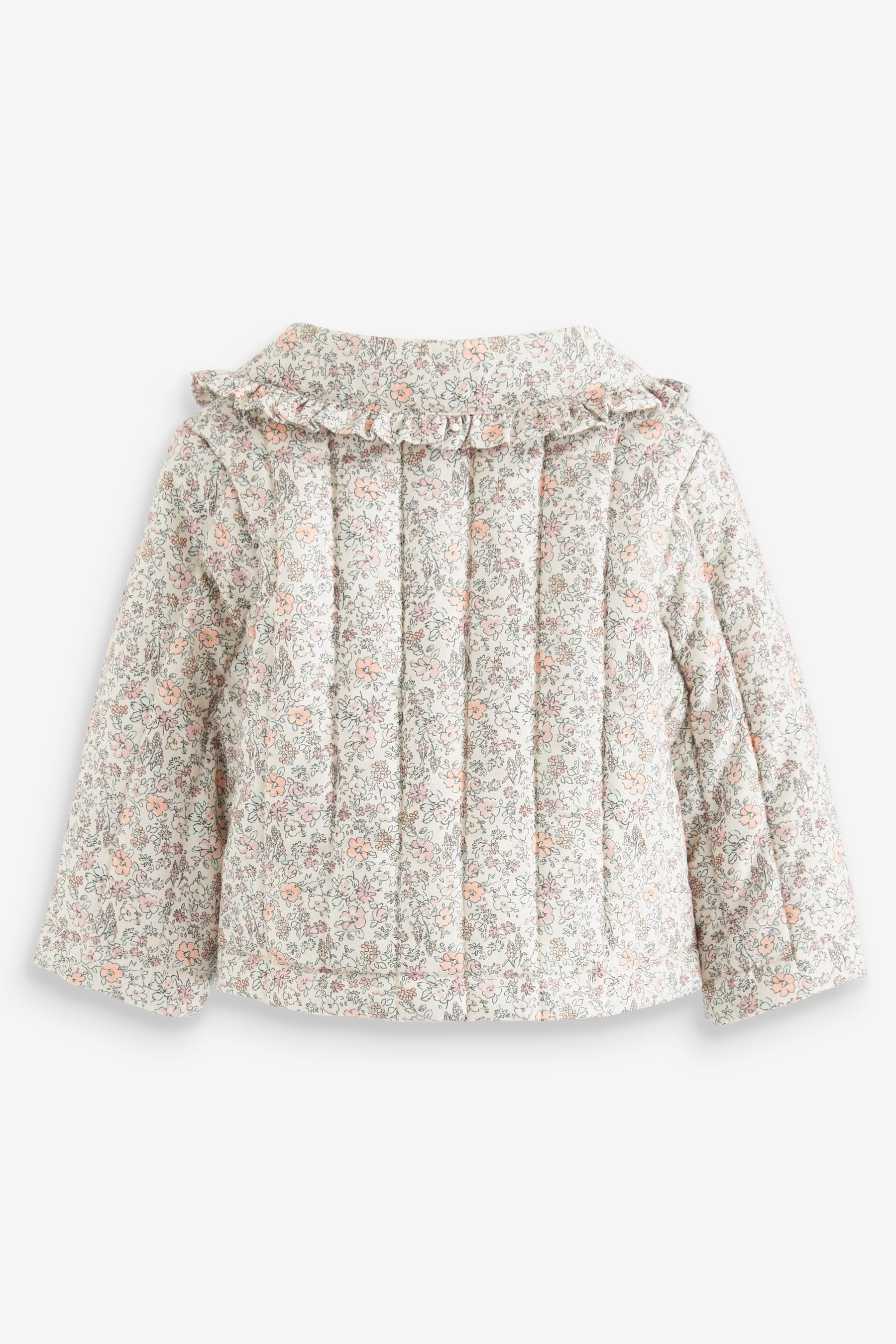 Multi Ditsy Printed Frill Collar Coat (6mths-7yrs)