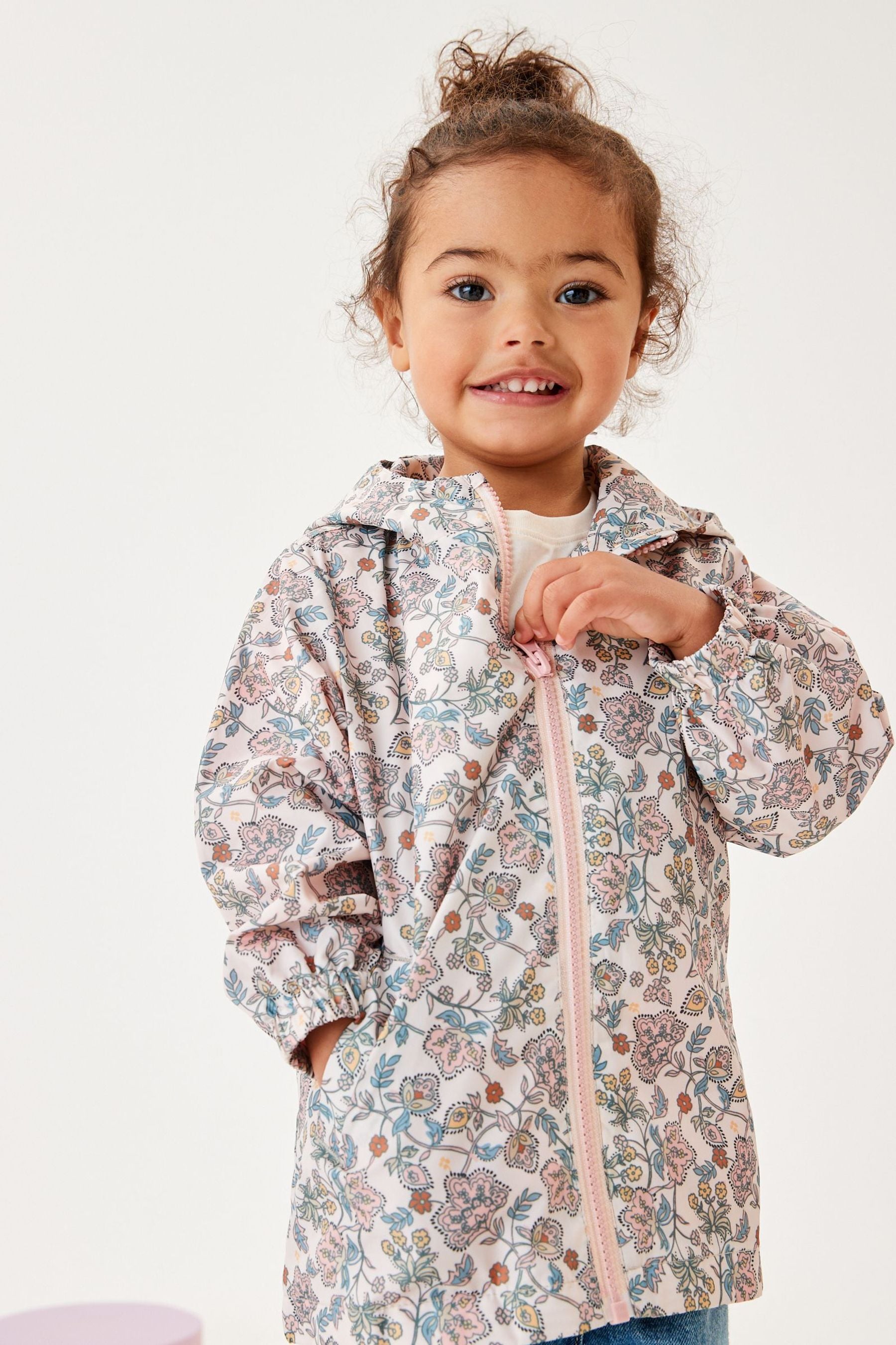 Pink Shower Resistant Printed Cagoule Jacket (3mths-7yrs)