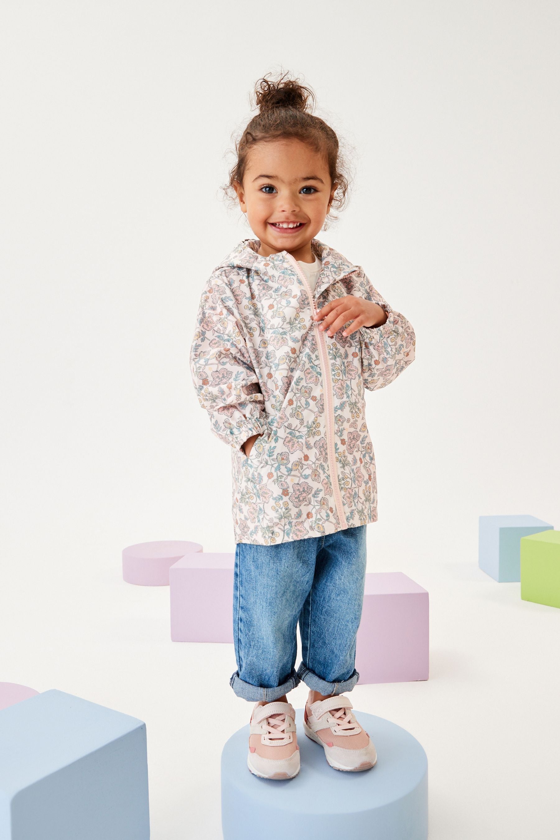 Pink Shower Resistant Printed Cagoule Jacket (3mths-7yrs)