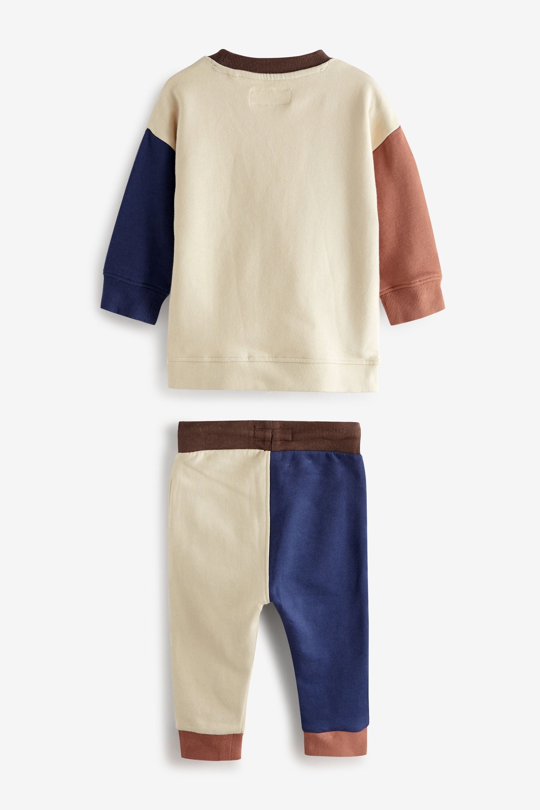 Blue/Ecru Colourblock Character Sweatshirt and Jogger Set (3mths-7yrs)