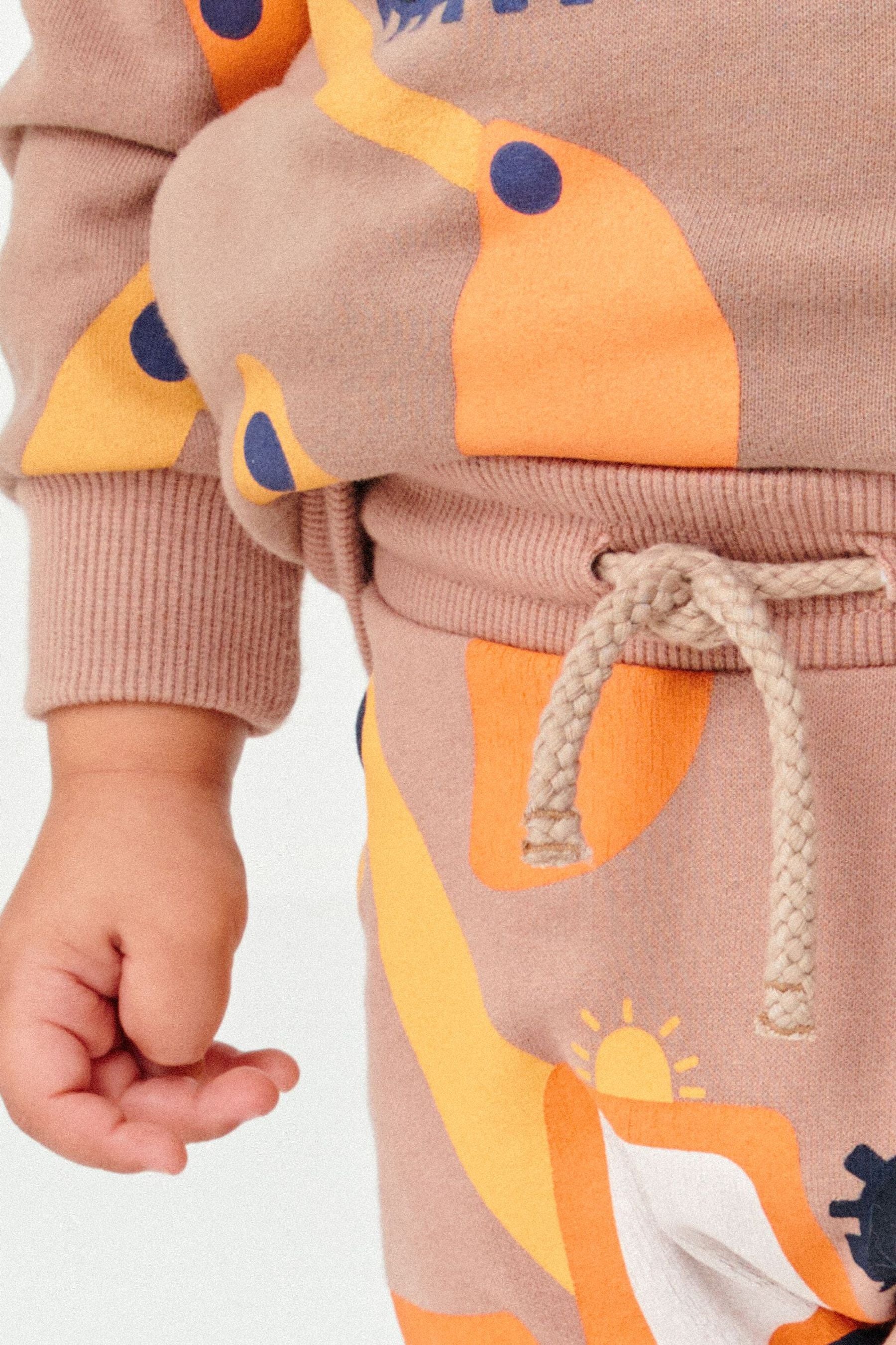 Tan Brown Digger All Over Print Hoodie and Joggers Set (3mths-7yrs)