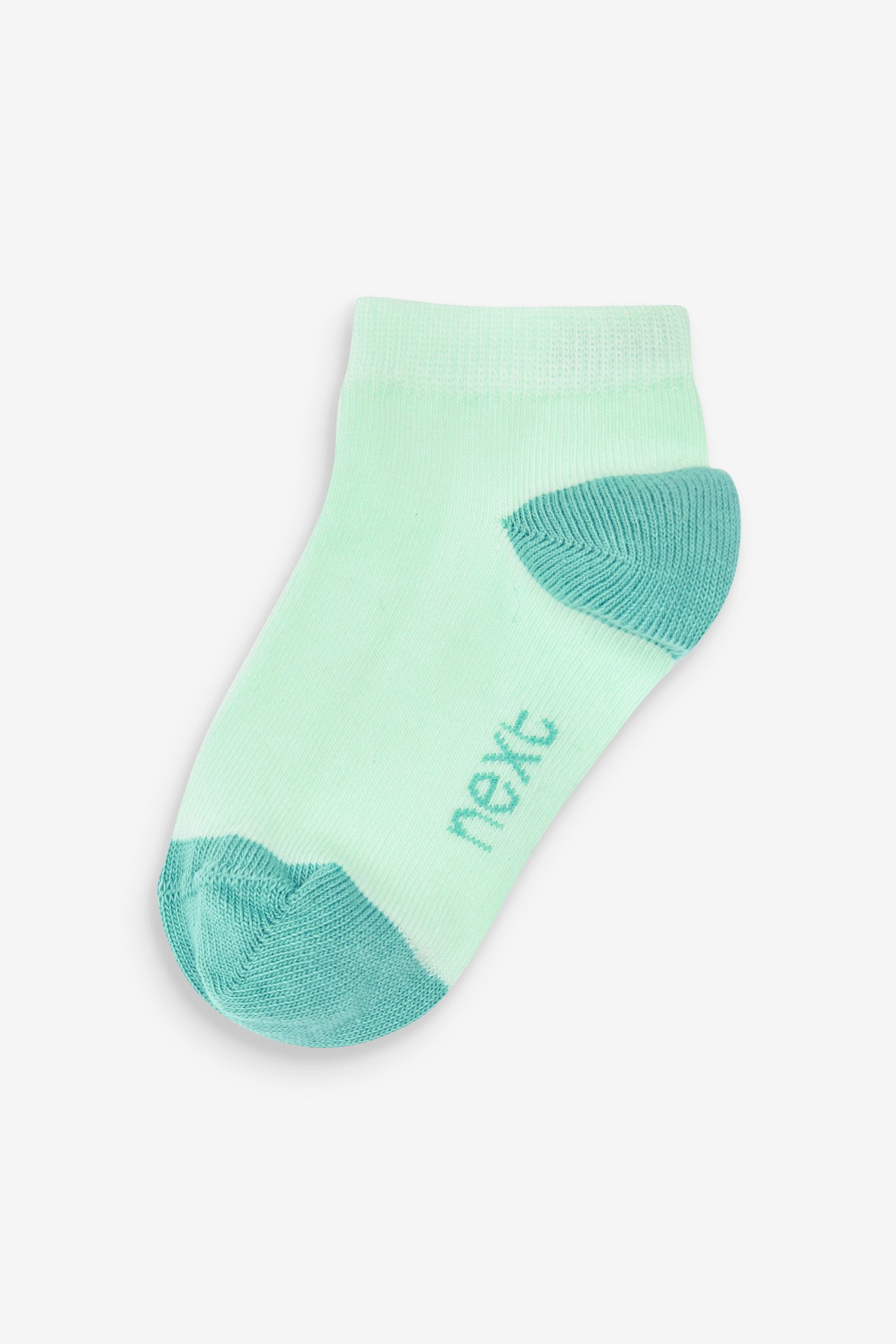 Green Orange/Pink 7 Pack Cotton Rich Trainer Socks