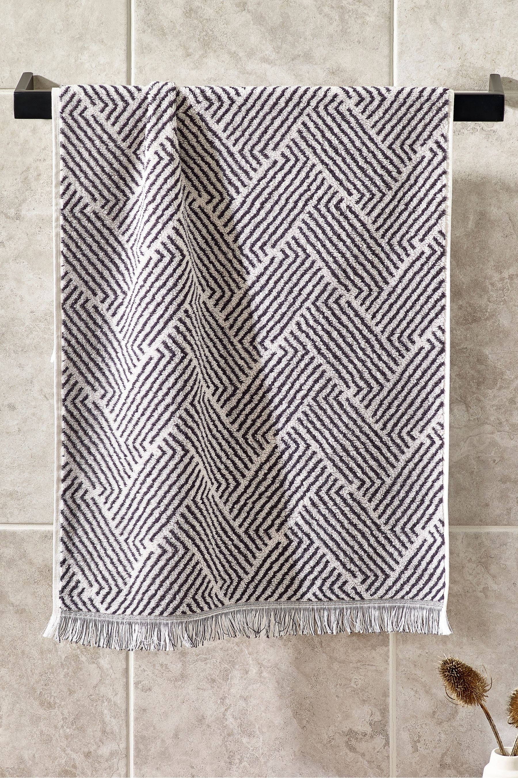 Black/White Chevron Geo Towel