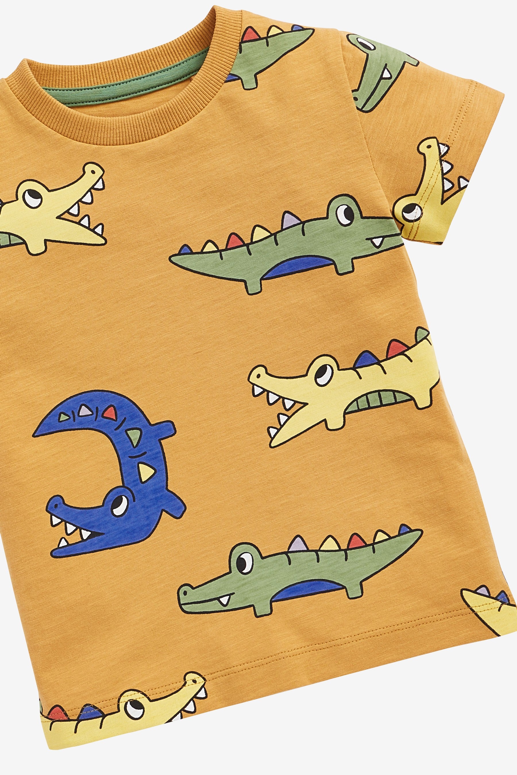 Red/Yellow Dino 3 Pack All Over Print T-Shirts (3mths-7yrs)