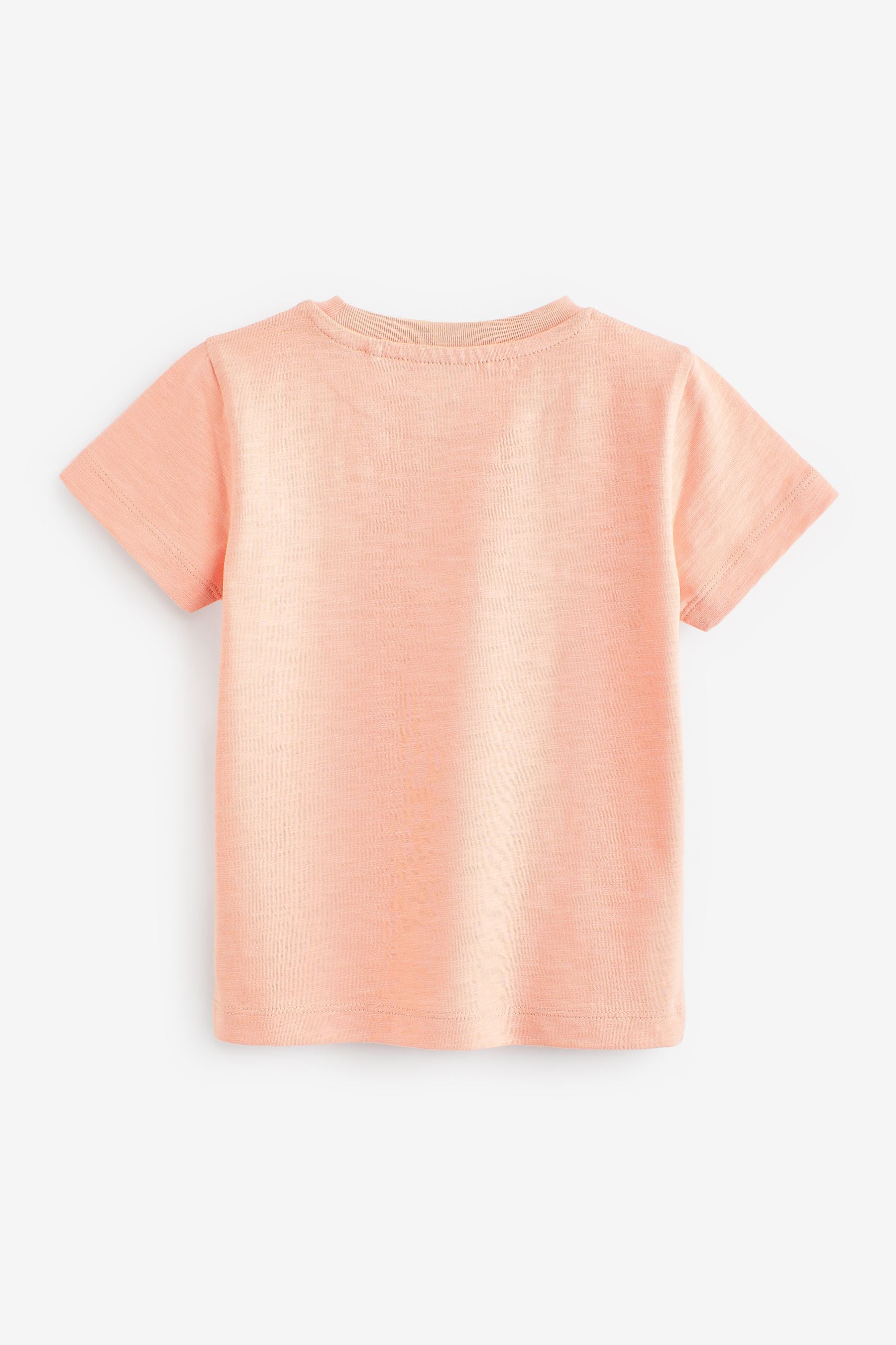 Peach Orange Short Sleeve Plain T-Shirt (3mths-7yrs)