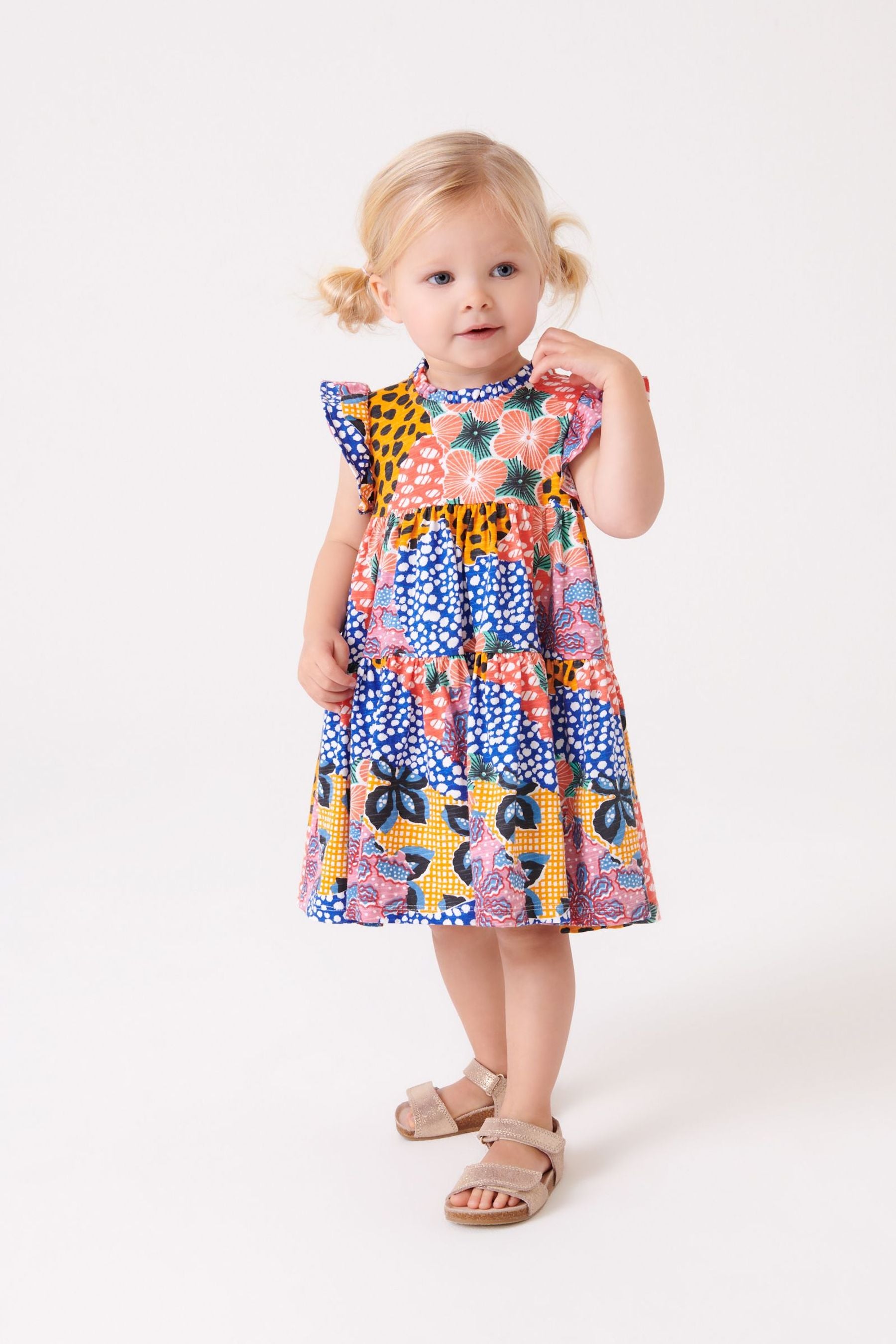 Mixed Holiday Print Tiered Frill Dress (3mths-7yrs)