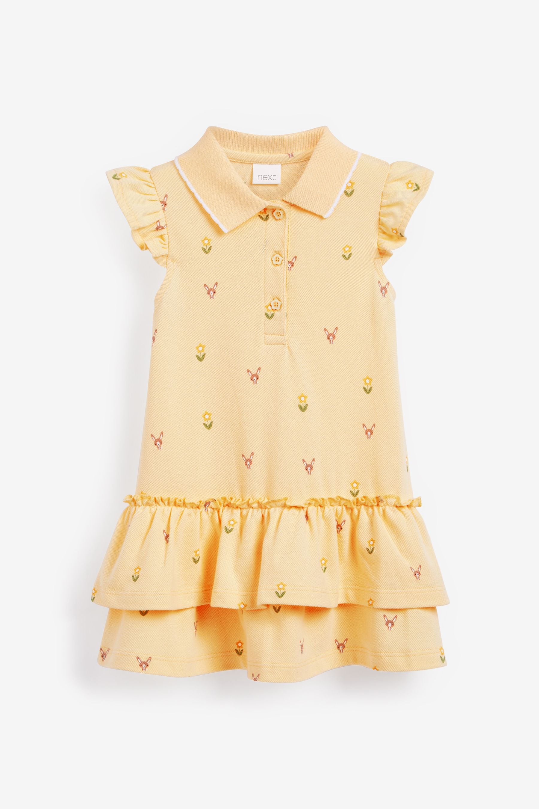 Yellow Bunny Pique Polo Dress (3mths-7yrs)