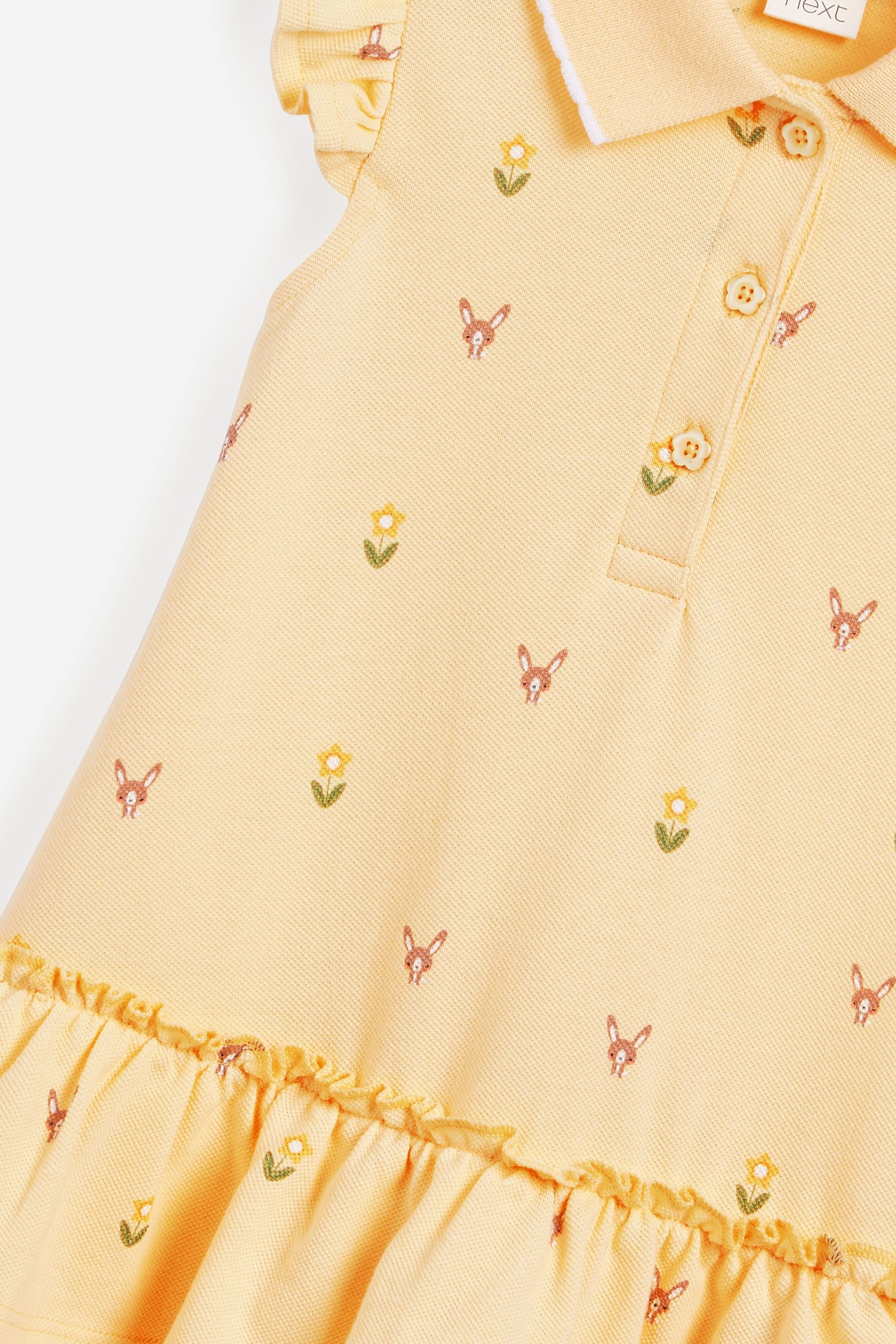 Yellow Bunny Pique Polo Dress (3mths-7yrs)