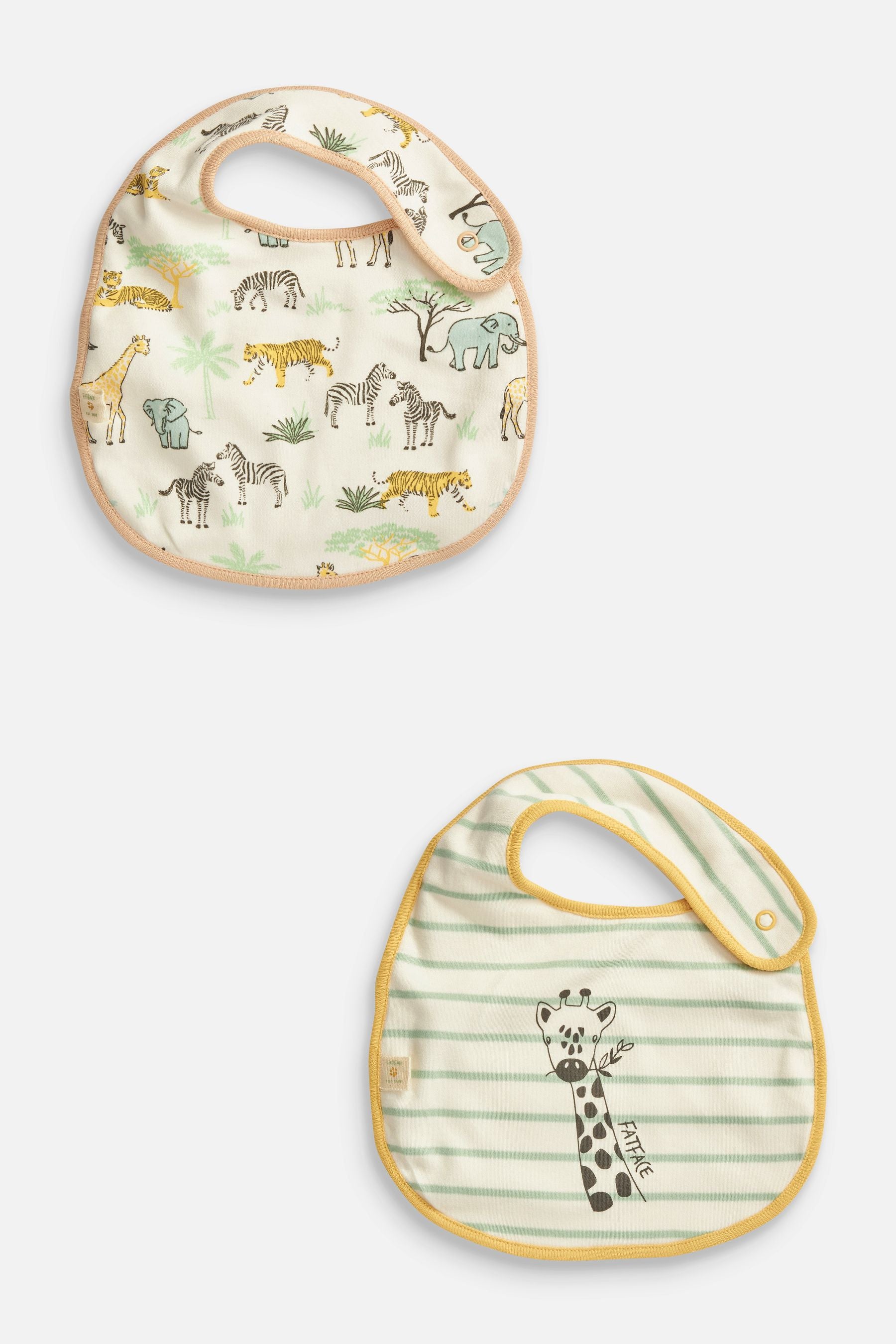 FatFace Baby Crew Unisex Animal Bibs 2 Pack